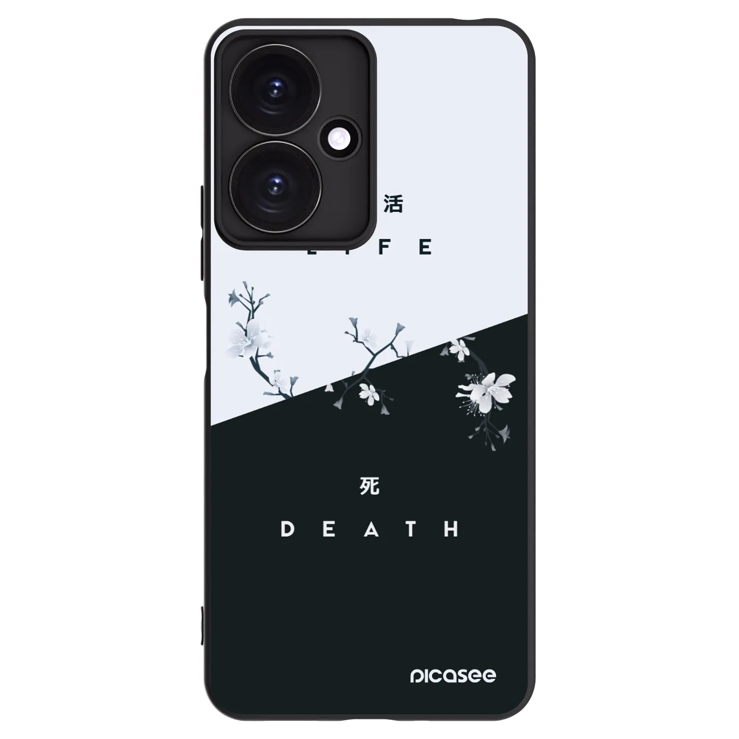 Picasee silikonowe czarne etui na Xiaomi Redmi 13C 5G - Life - Death