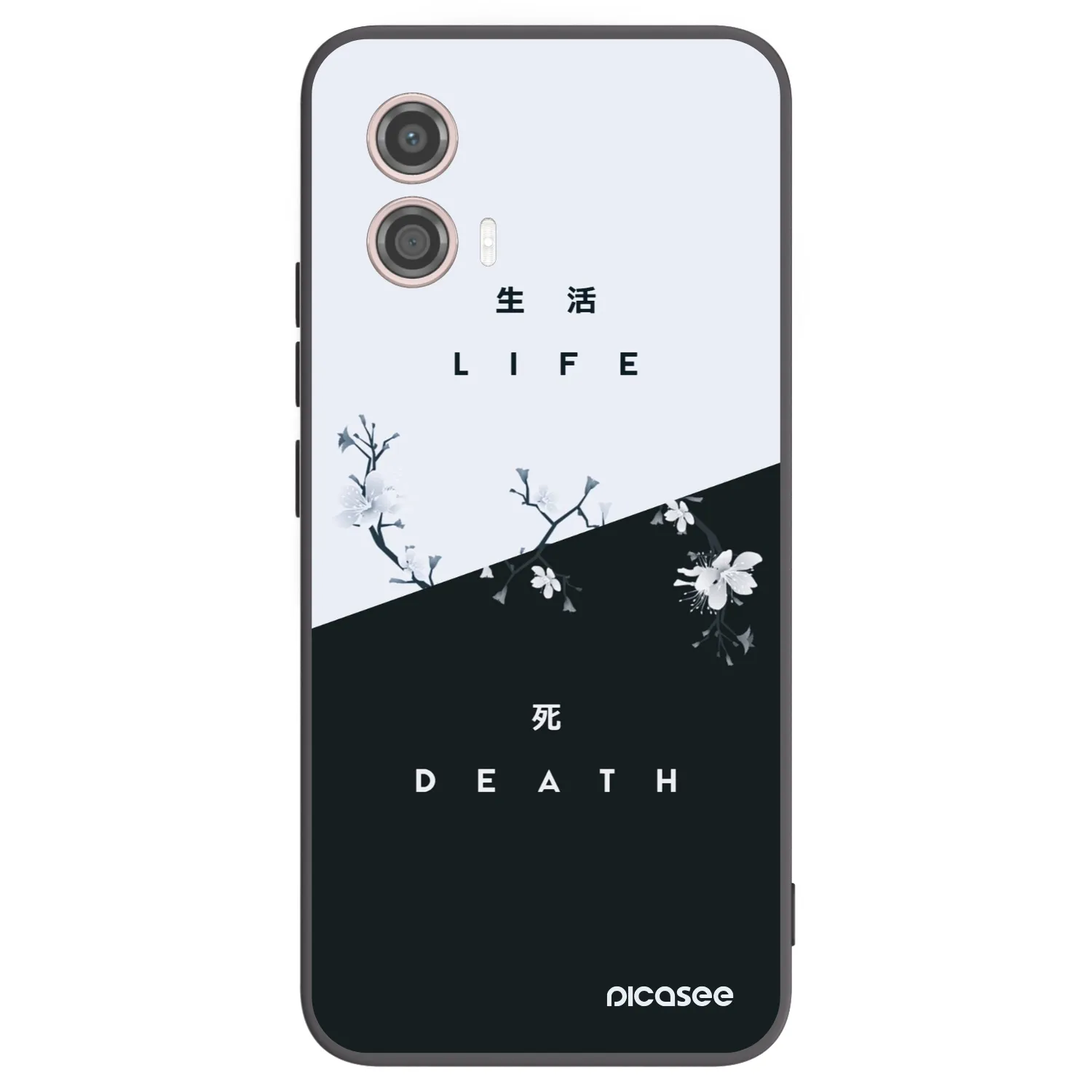 Picasee silikonowe czarne etui na Motorola Moto G53 5G - Life - Death