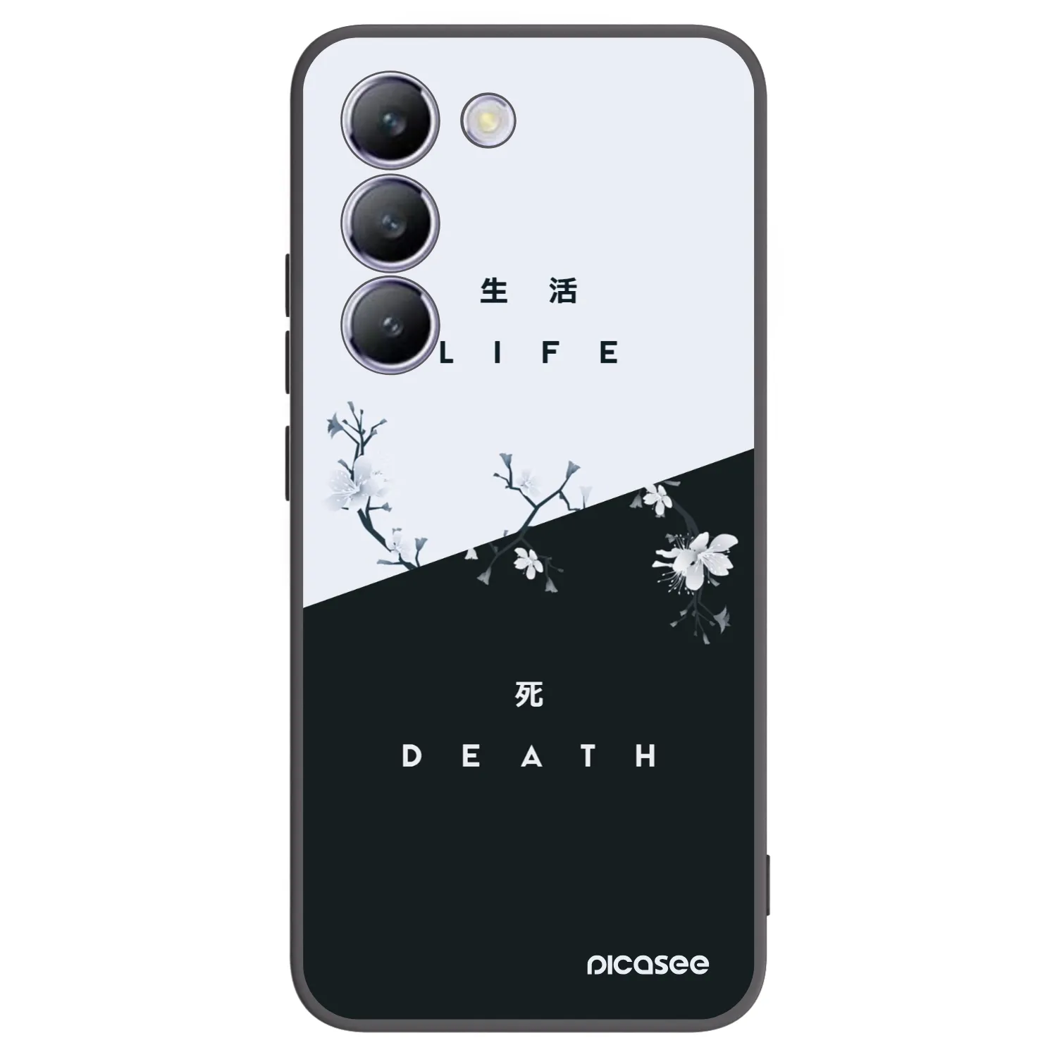 Picasee silikonowe czarne etui na Vivo V40 SE 5G - Life - Death
