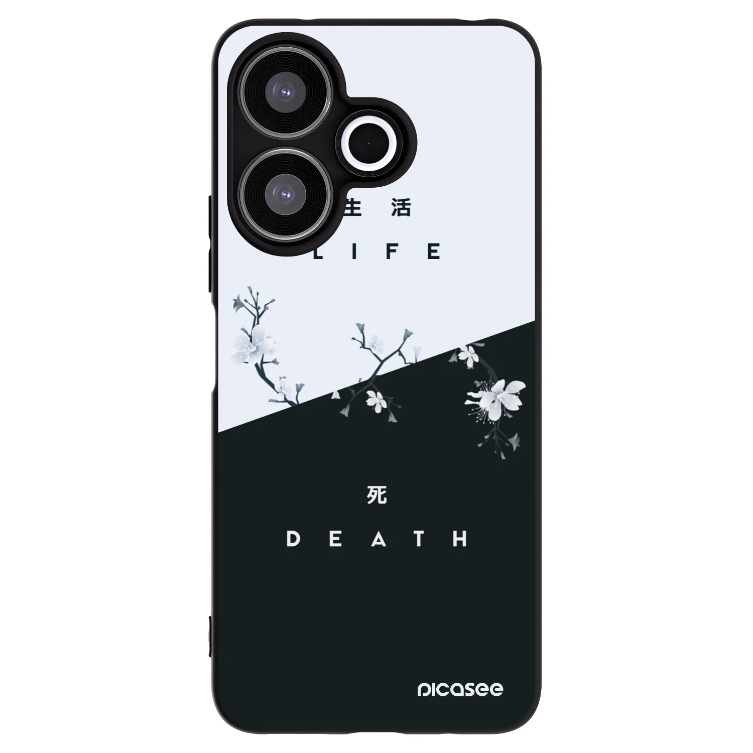 Picasee silikonowe czarne etui na Xiaomi Redmi 13 4G - Life - Death