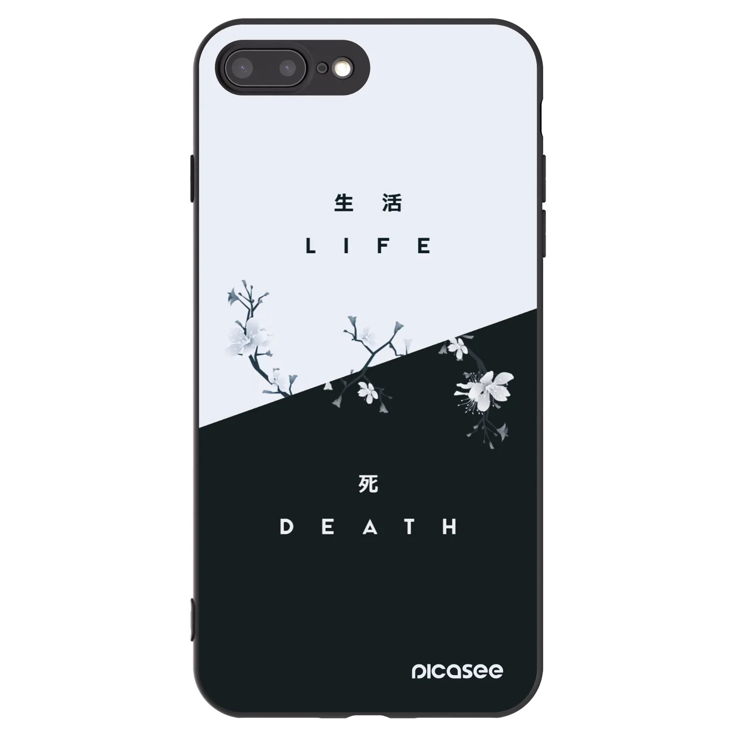 Picasee silikonowe czarne etui na Apple iPhone 7 Plus - Life - Death