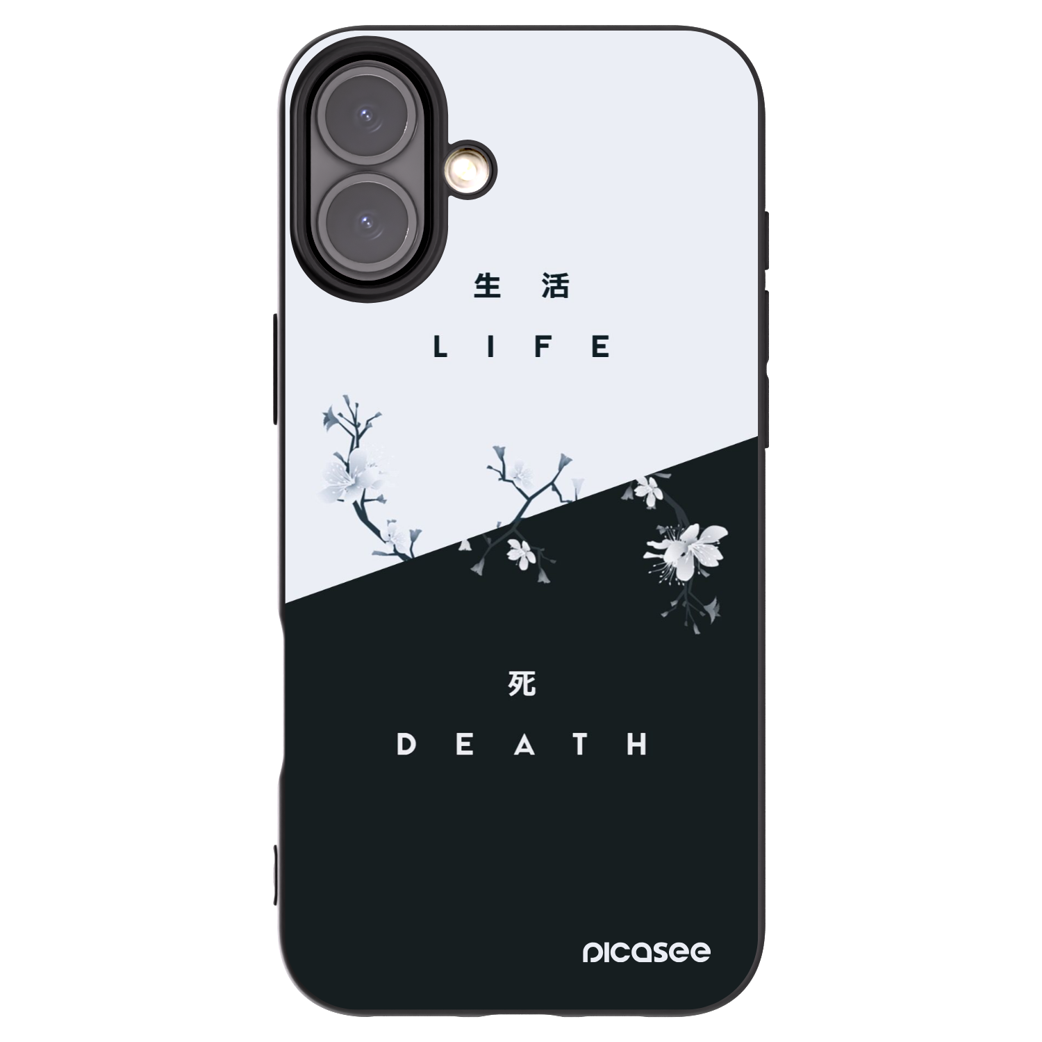 Picasee silikonowe czarne etui na Apple iPhone 16 Plus - Life - Death