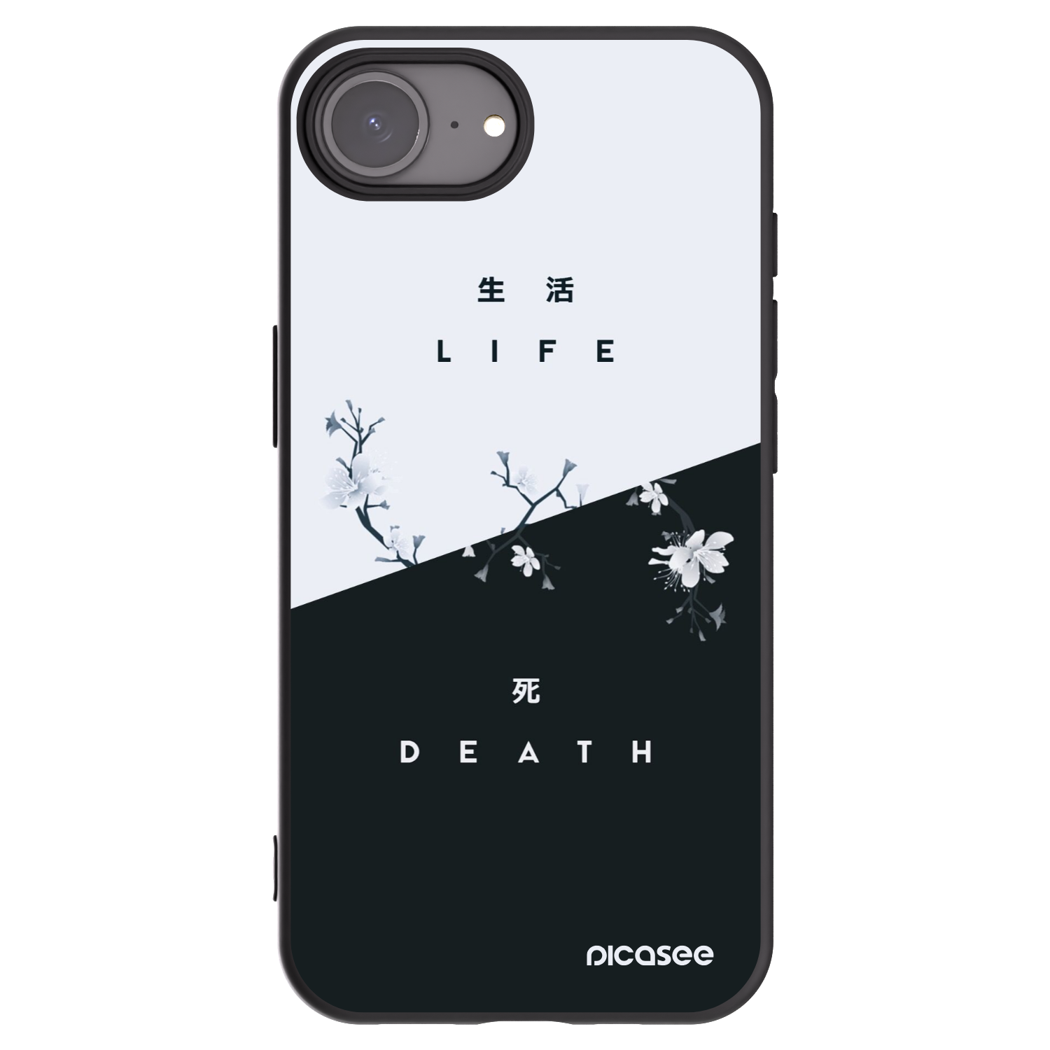 Picasee silikonowe czarne etui na Apple iPhone 16e - Life - Death
