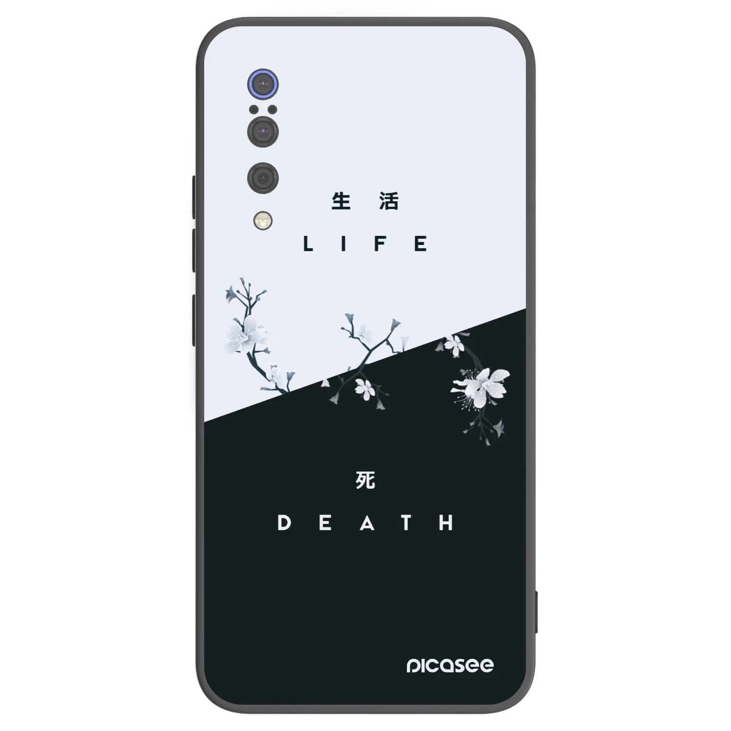 Picasee silikonowe czarne etui na Xiaomi Mi 9 - Life - Death