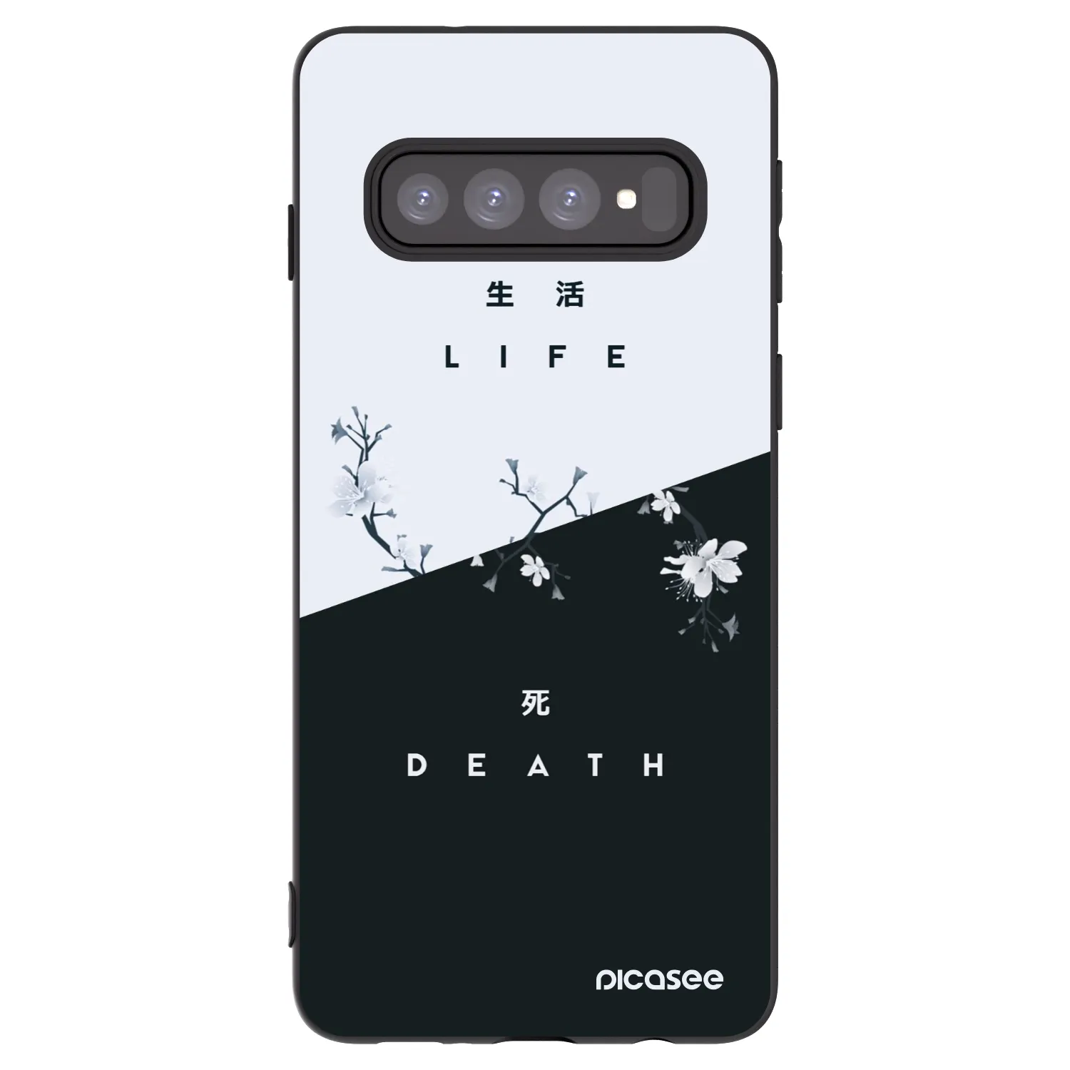 Picasee silikonowe czarne etui na Samsung Galaxy S10 G973 - Life - Death