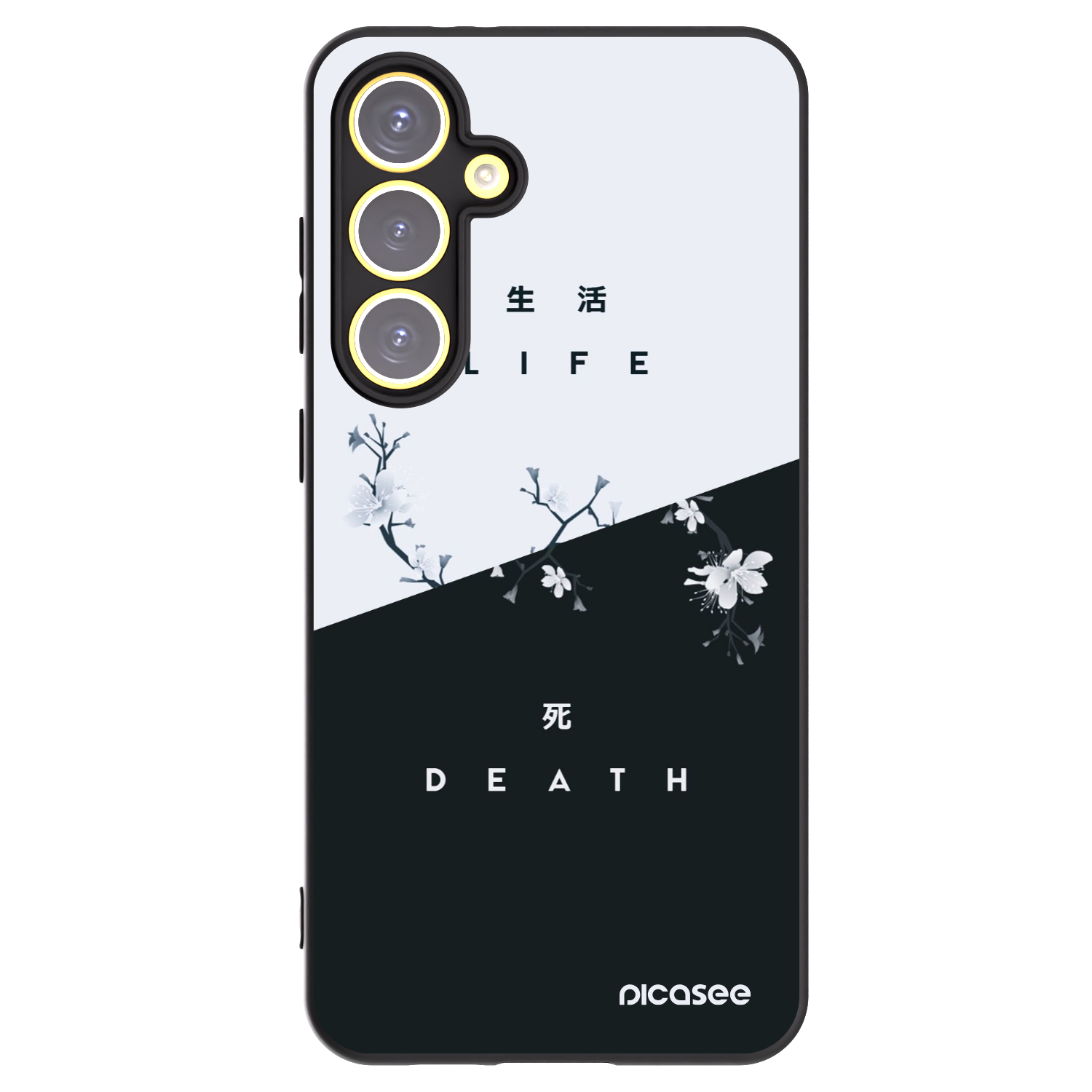 Picasee silikonowe czarne etui na Samsung Galaxy S24 FE S721B - Life - Death