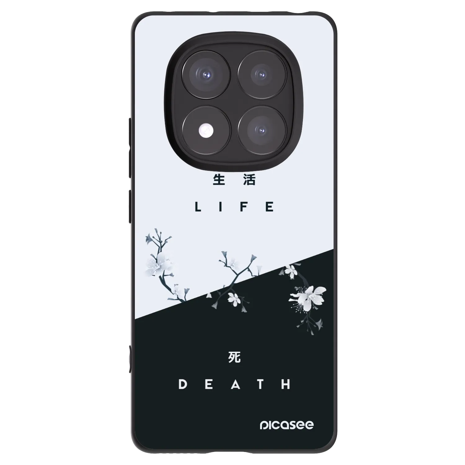 Picasee silikonowe czarne etui na Xiaomi Redmi Note 14 Pro+ 5G - Life - Death