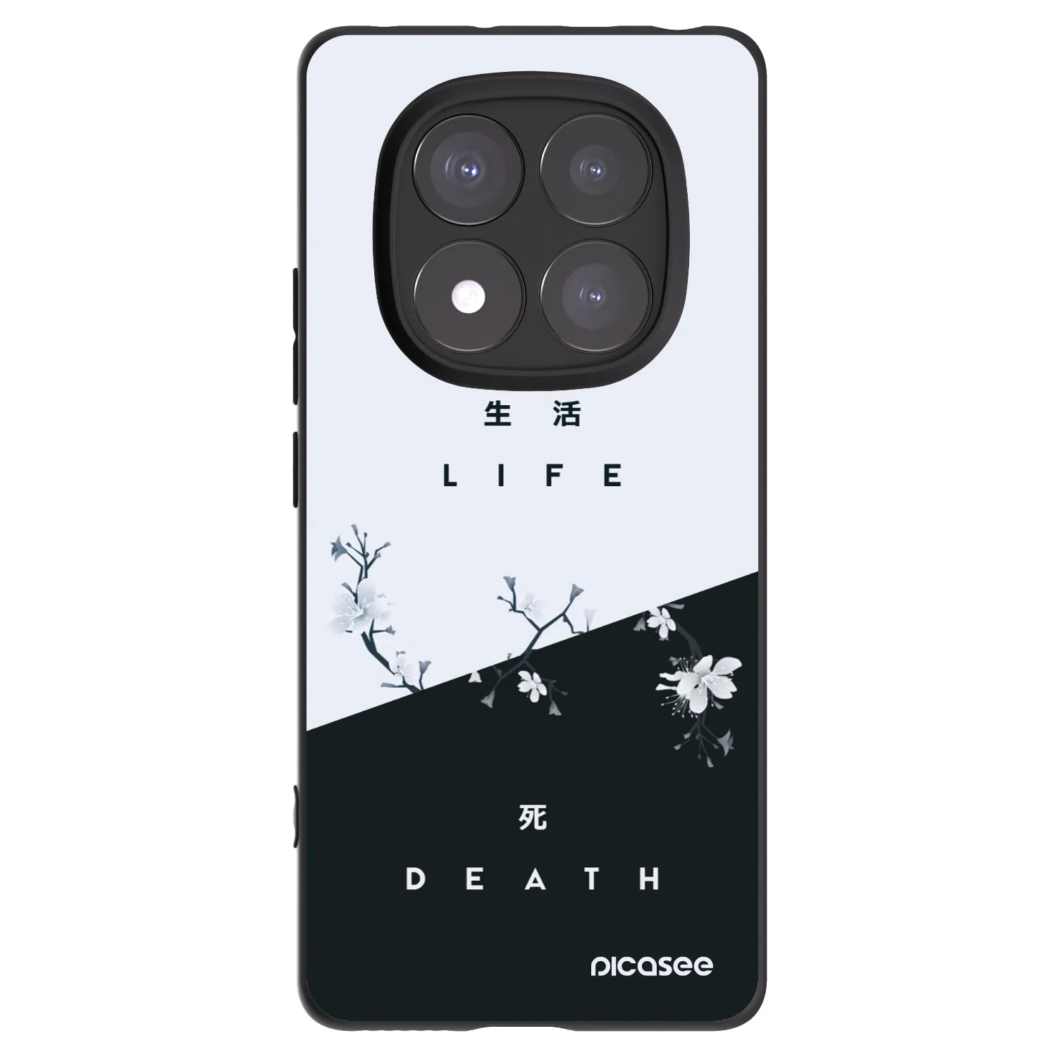 Picasee silikonowe czarne etui na Xiaomi Redmi Note 14 Pro 5G - Life - Death