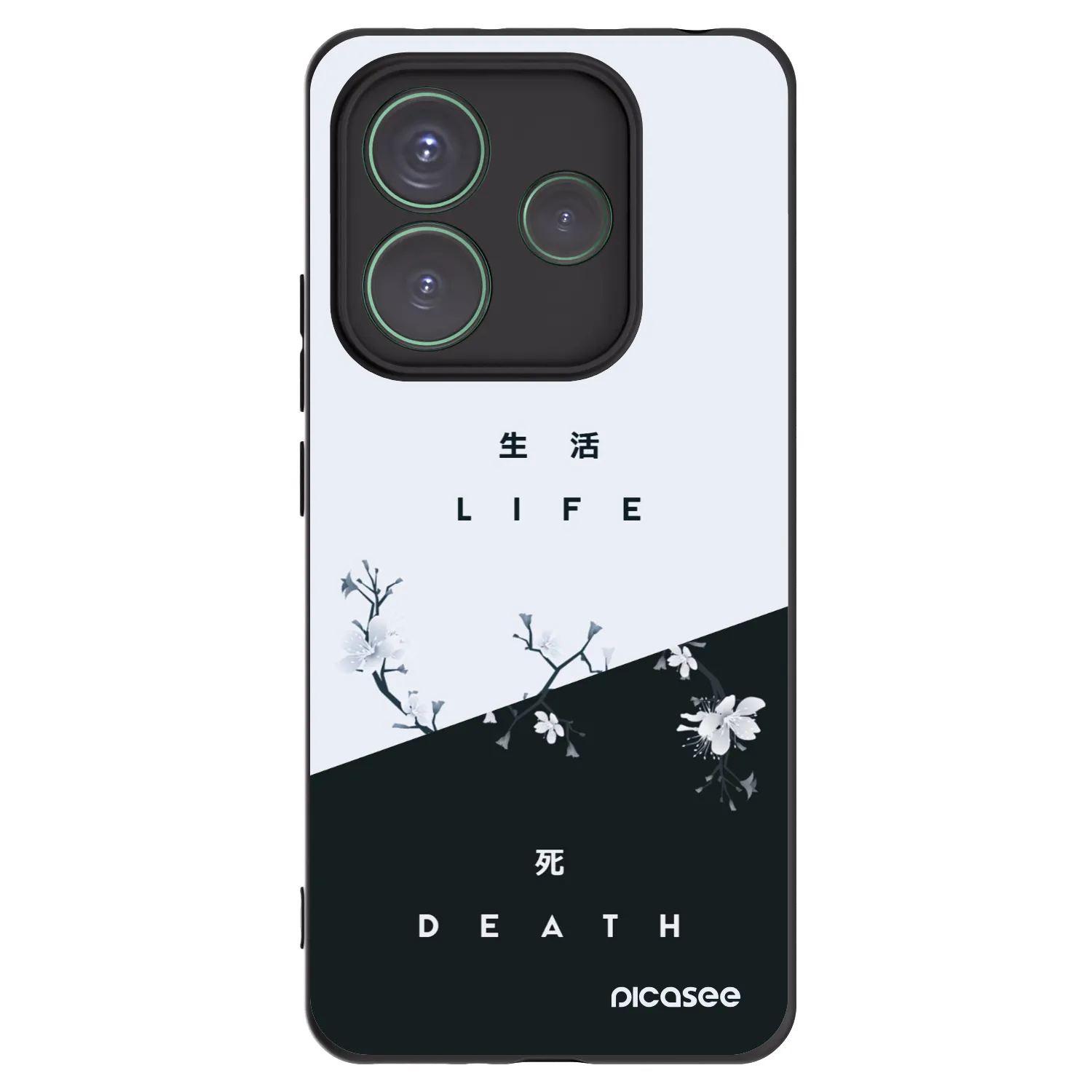 Picasee silikonowe czarne etui na Xiaomi Redmi Note 14 5G - Life - Death