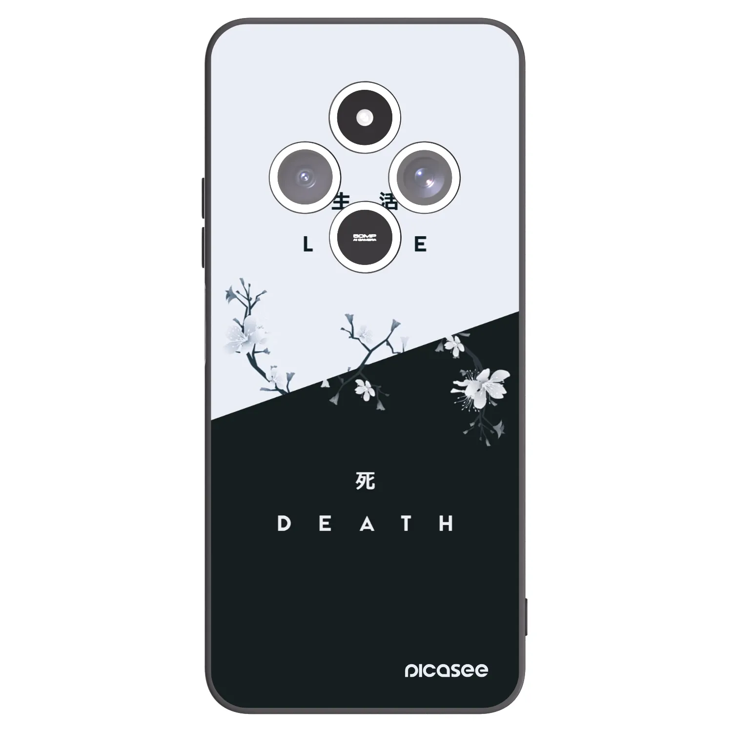 Picasee silikonowe czarne etui na Xiaomi Redmi 14C - Life - Death
