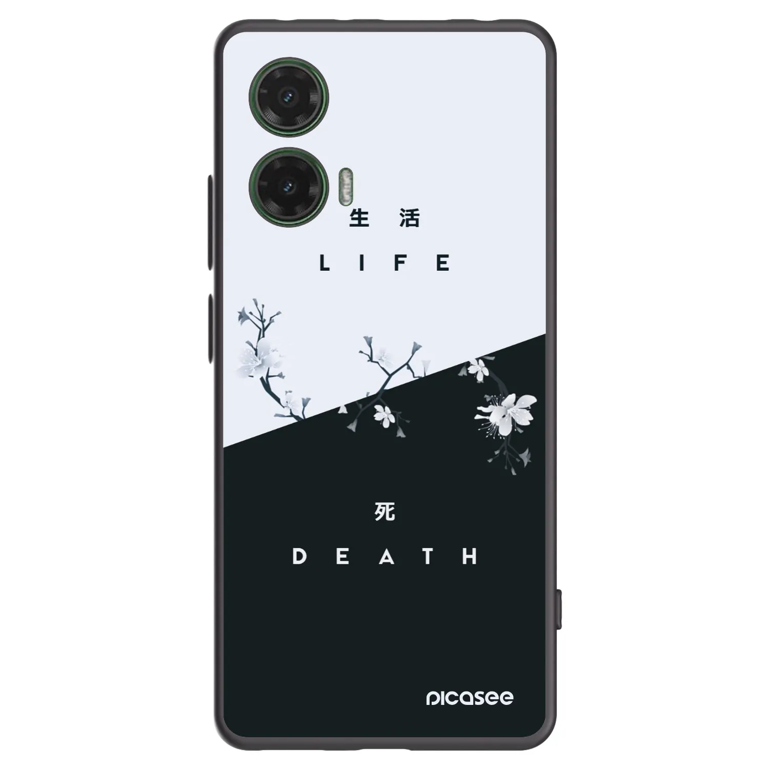 Picasee silikonowe czarne etui na Motorola Moto G35 5G - Life - Death