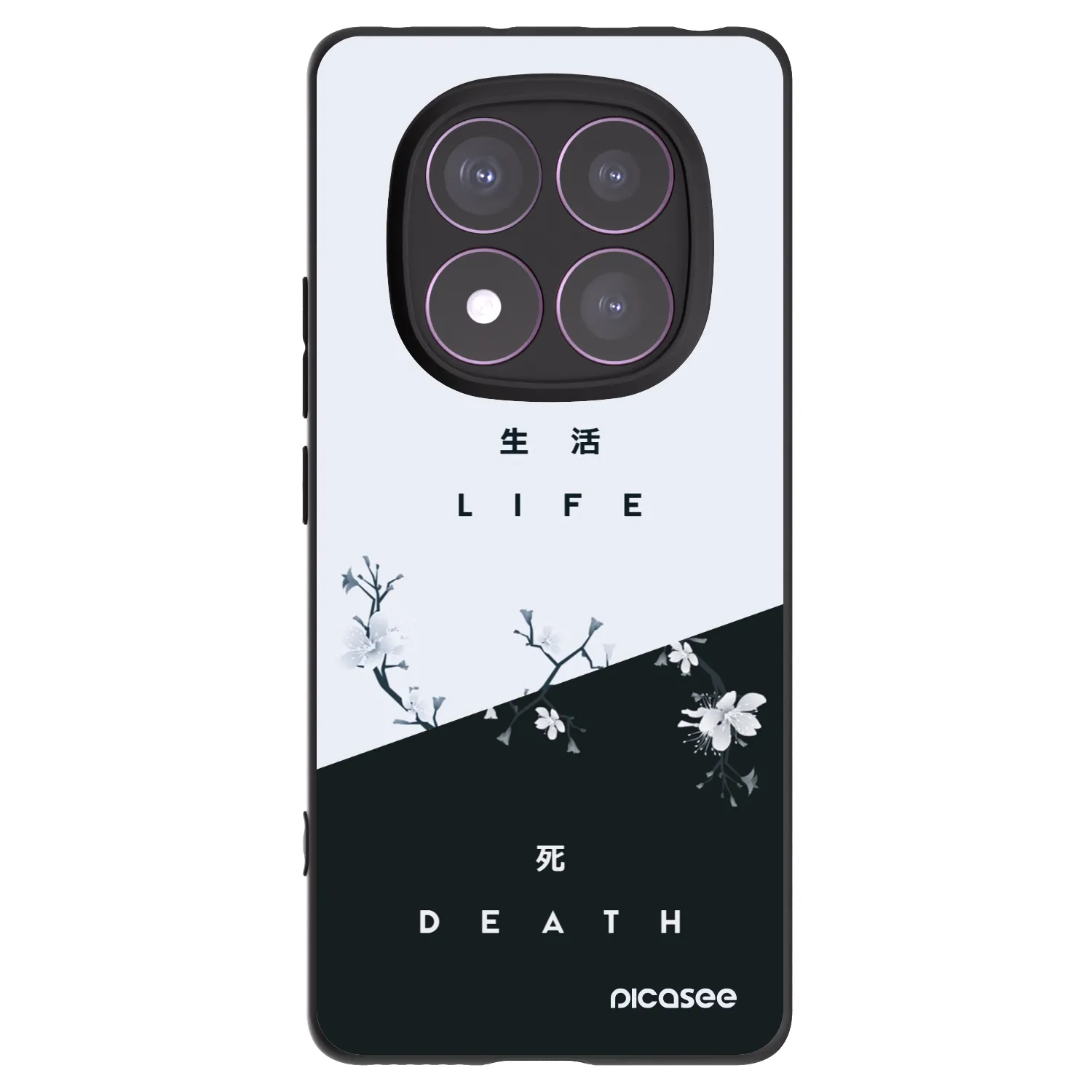 Picasee silikonowe czarne etui na Xiaomi Redmi Note 14 Pro 4G - Life - Death