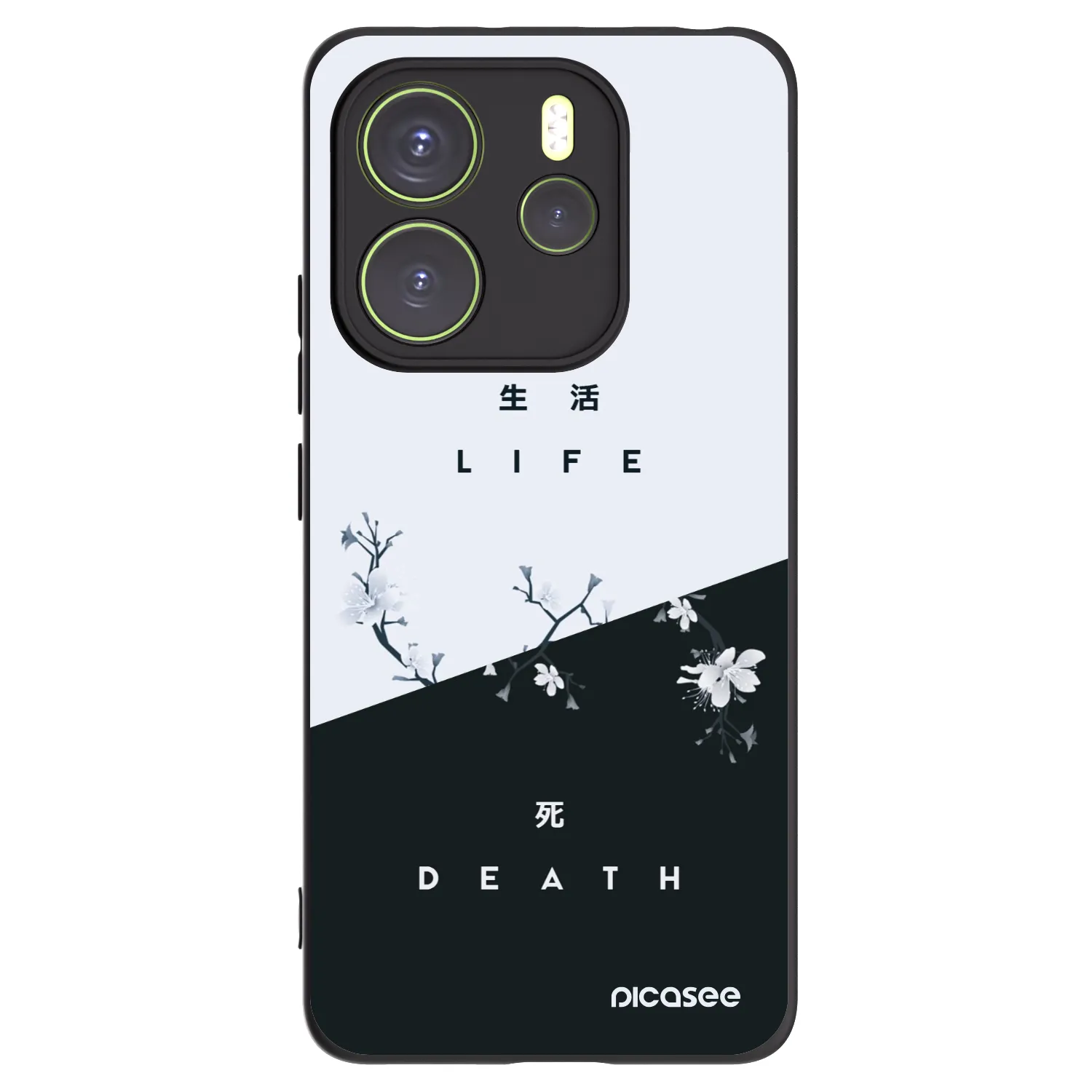 Picasee silikonowe czarne etui na Xiaomi Redmi Note 14 4G - Life - Death