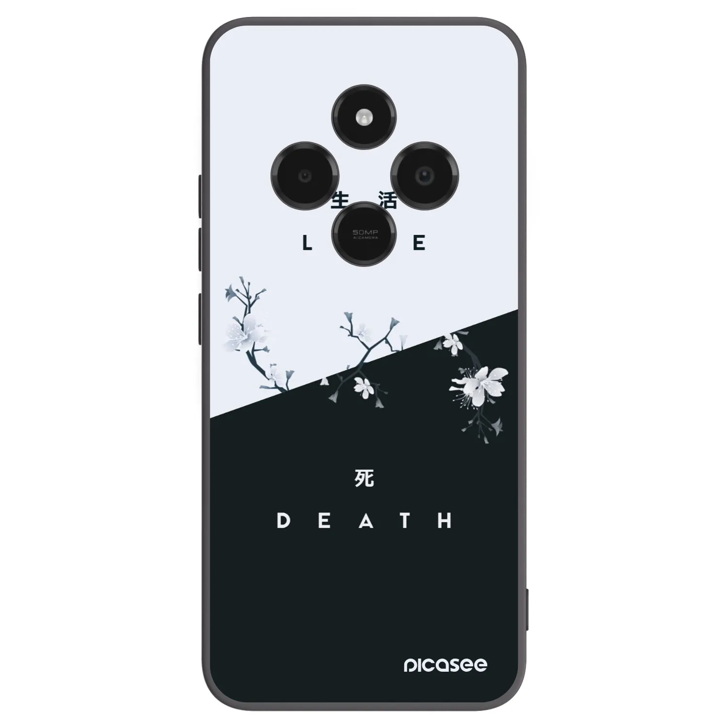 Picasee silikonowe czarne etui na Xiaomi Poco C75 - Life - Death