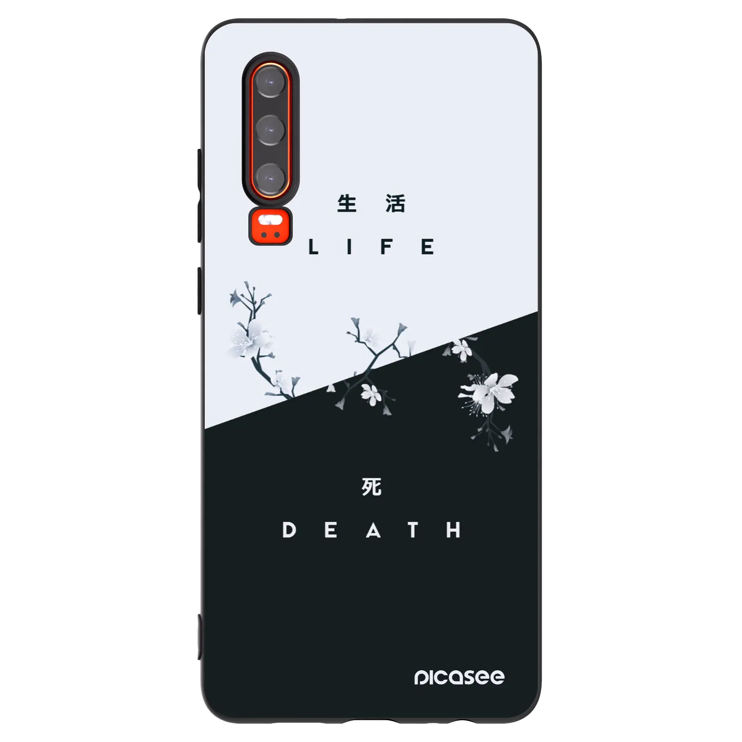 Picasee silikonowe czarne etui na Huawei P30 - Life - Death