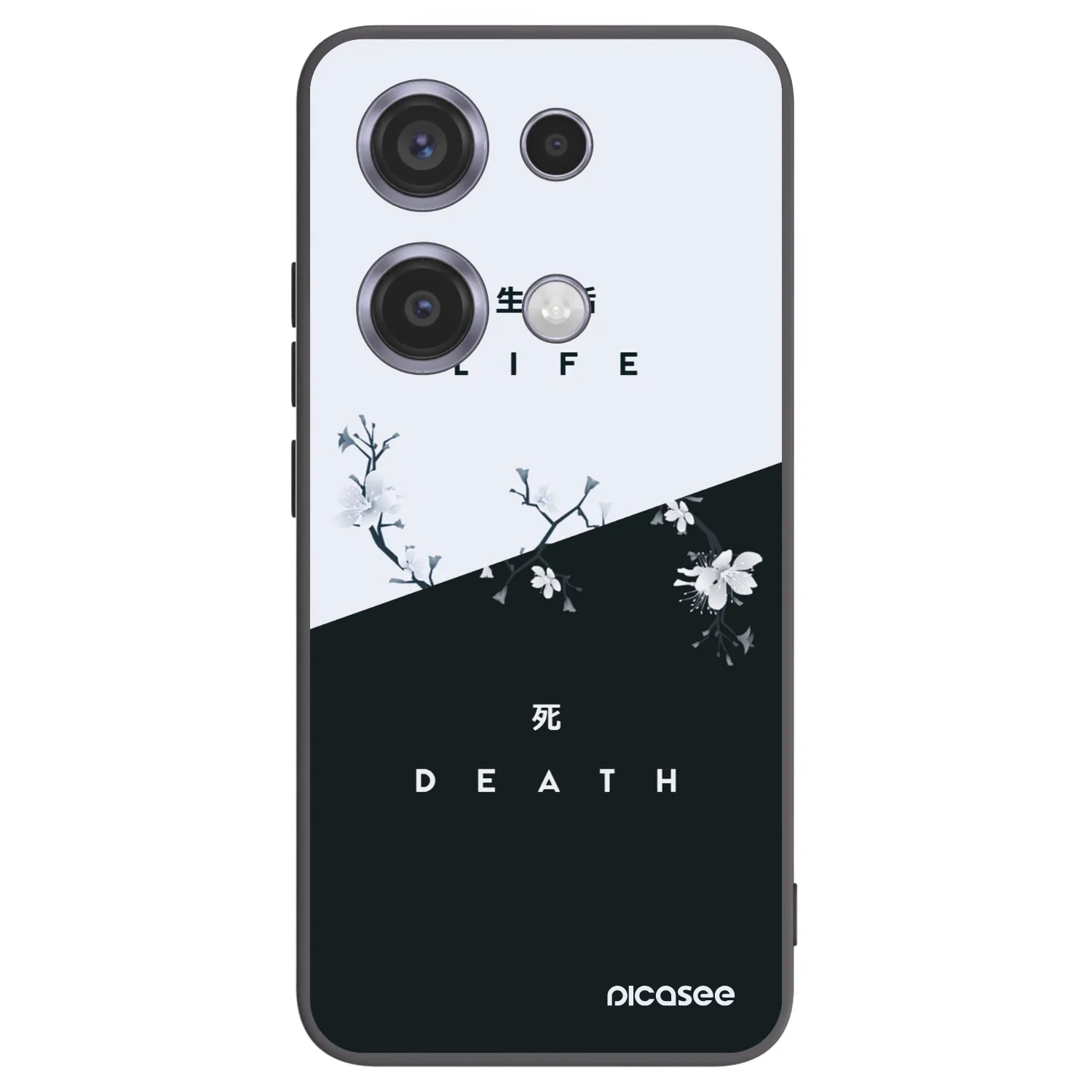 Picasee silikonowe czarne etui na Xiaomi Redmi Note 14S - Life - Death
