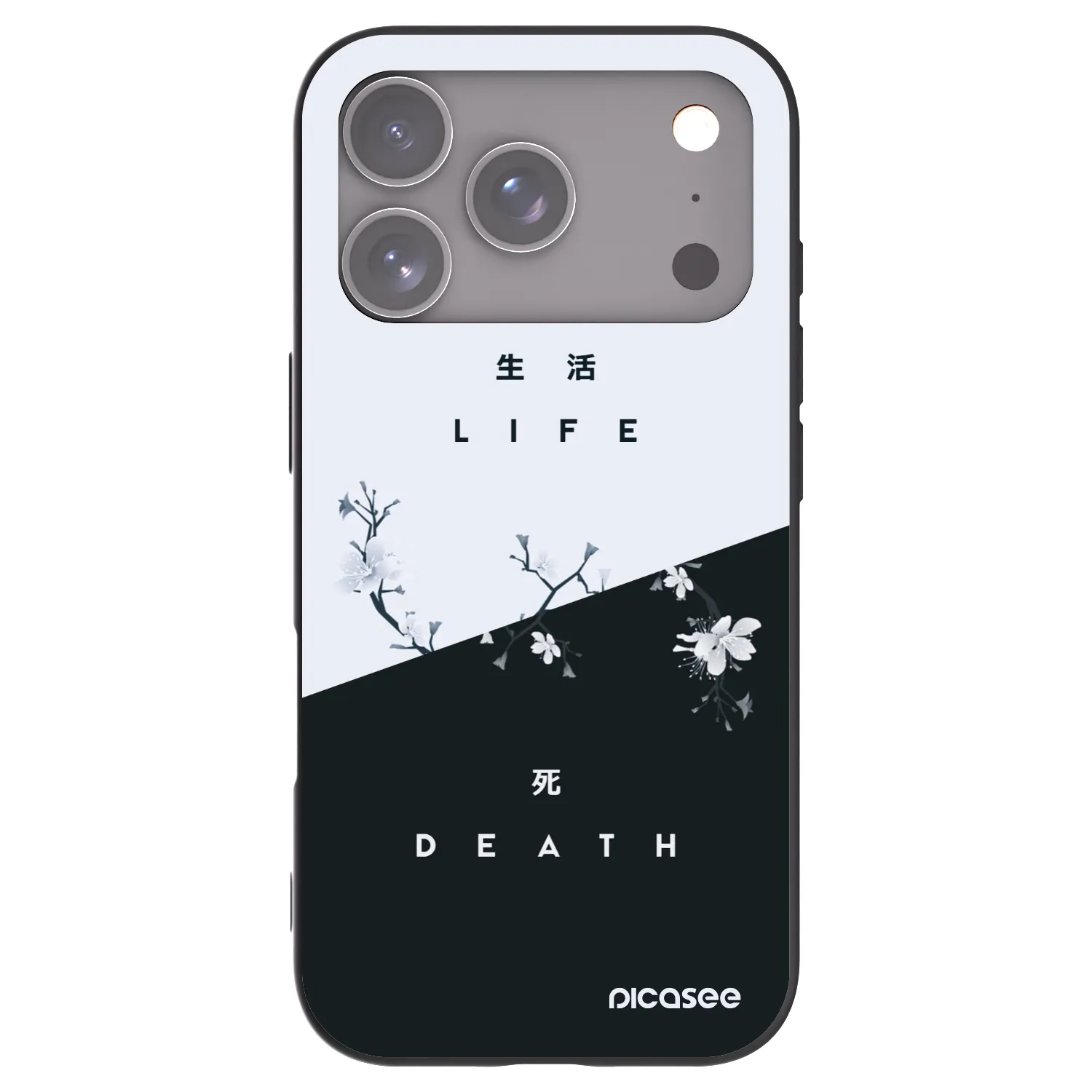 Picasee silikonowe czarne etui na Apple iPhone 17 Pro - Life - Death