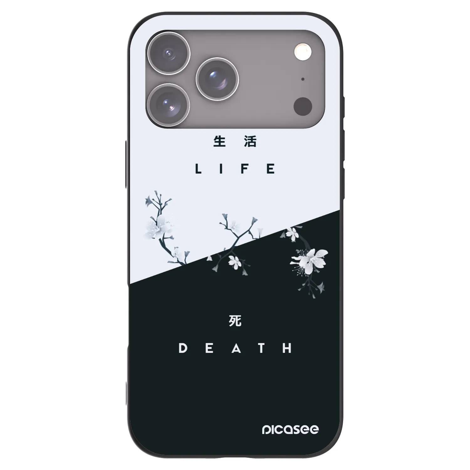 Picasee silikonowe czarne etui na Apple iPhone 17 Pro Max - Life - Death