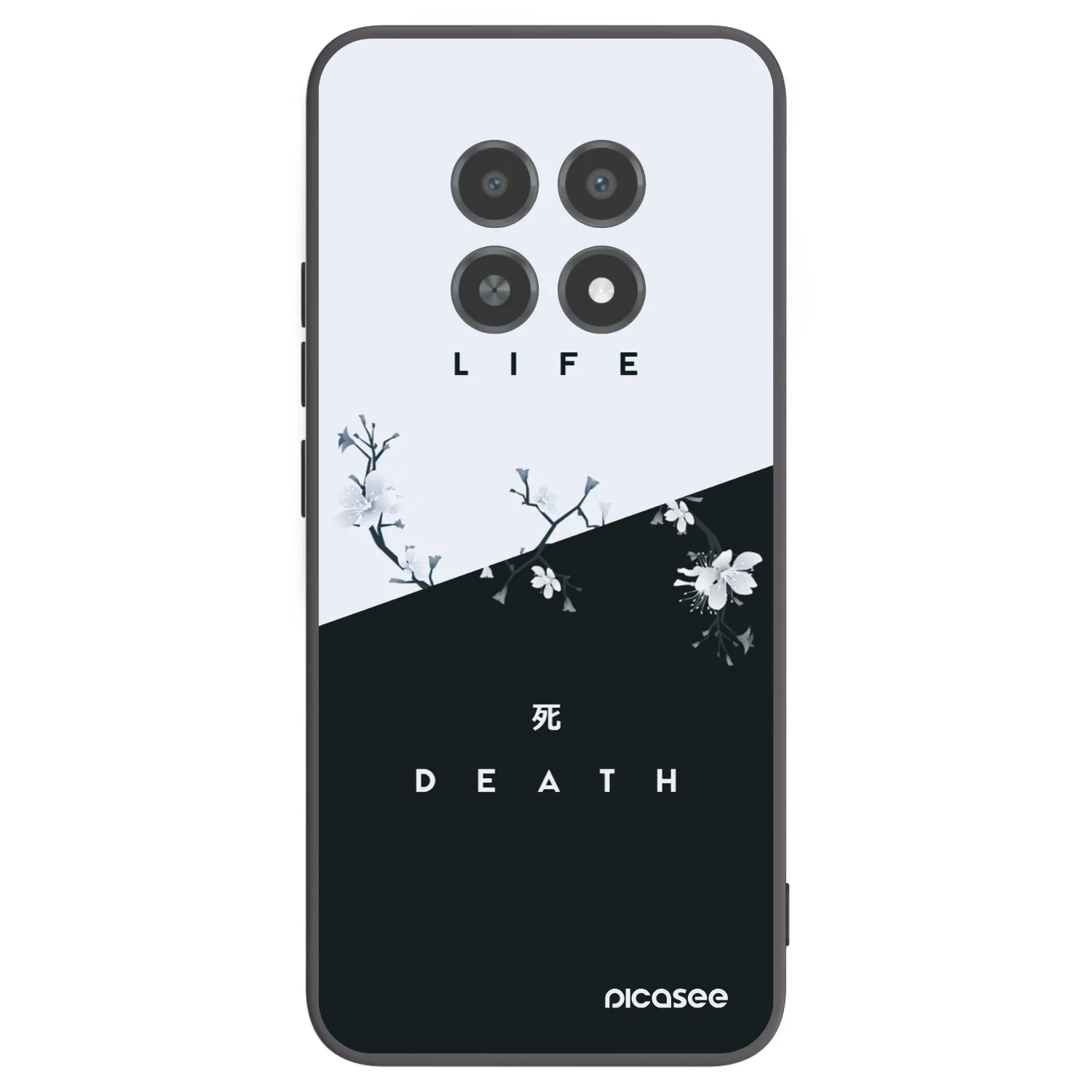 Picasee silikonowe czarne etui na Realme 12X - Life - Death