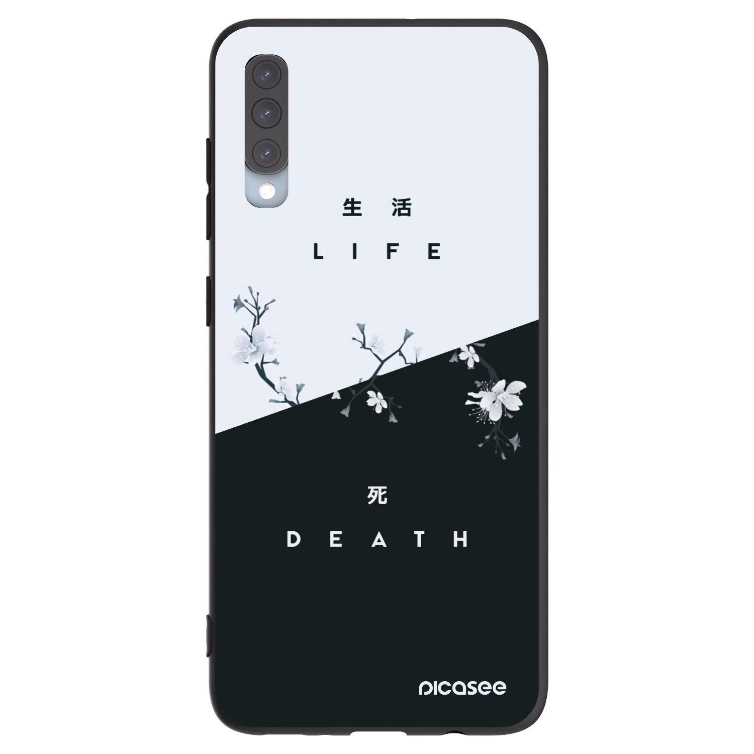 Picasee silikonowe czarne etui na Samsung Galaxy A70 A705F - Life - Death