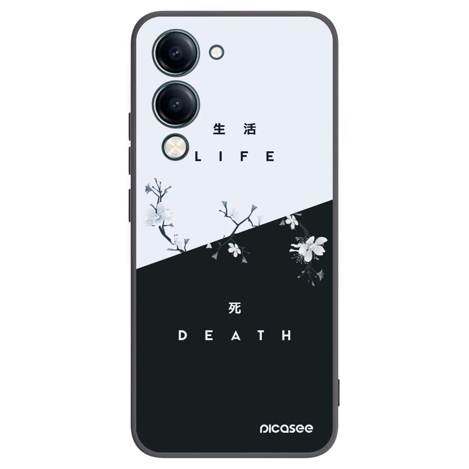 Picasee silikonowe czarne etui na Vivo Y29s 5G - Life - Death