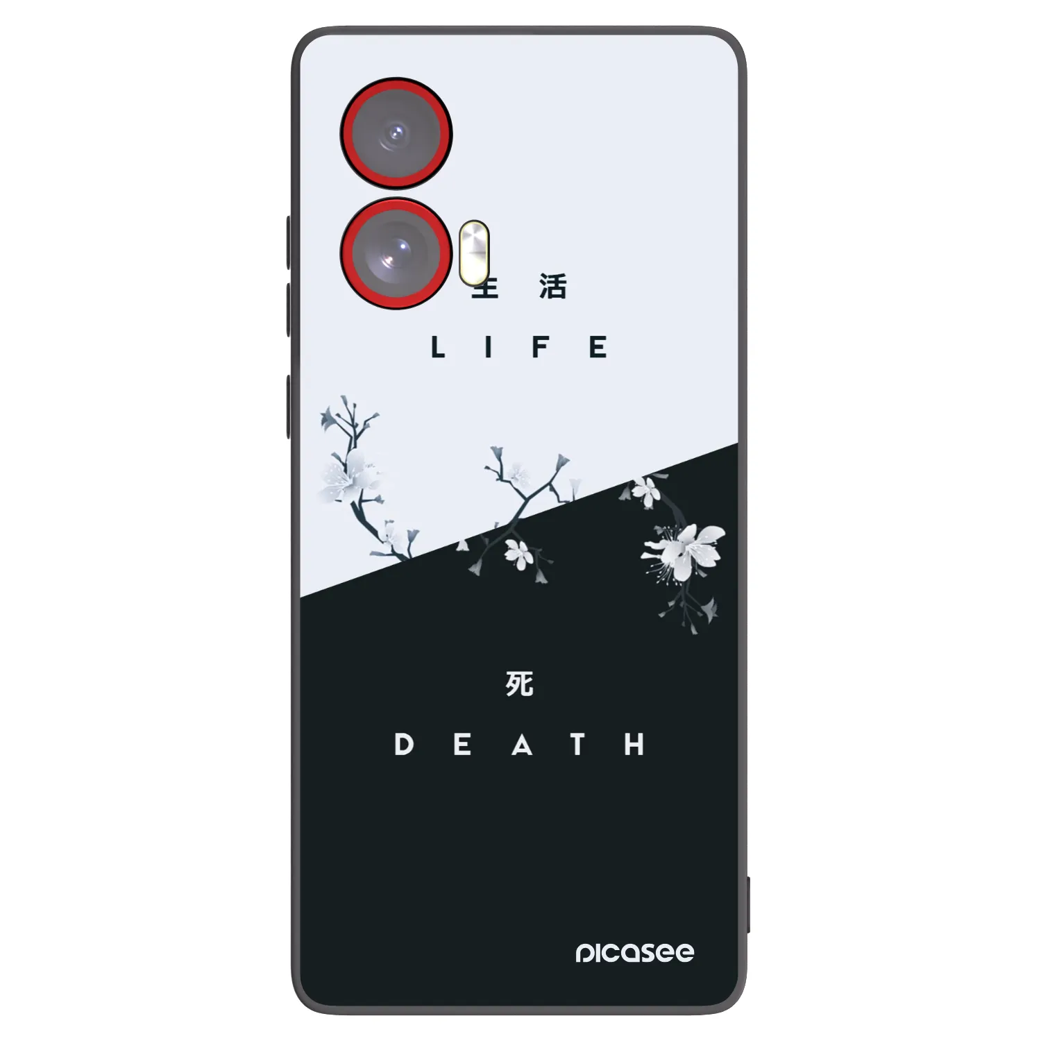 Picasee silikonowe czarne etui na Motorola Edge 50 Fusion - Life - Death