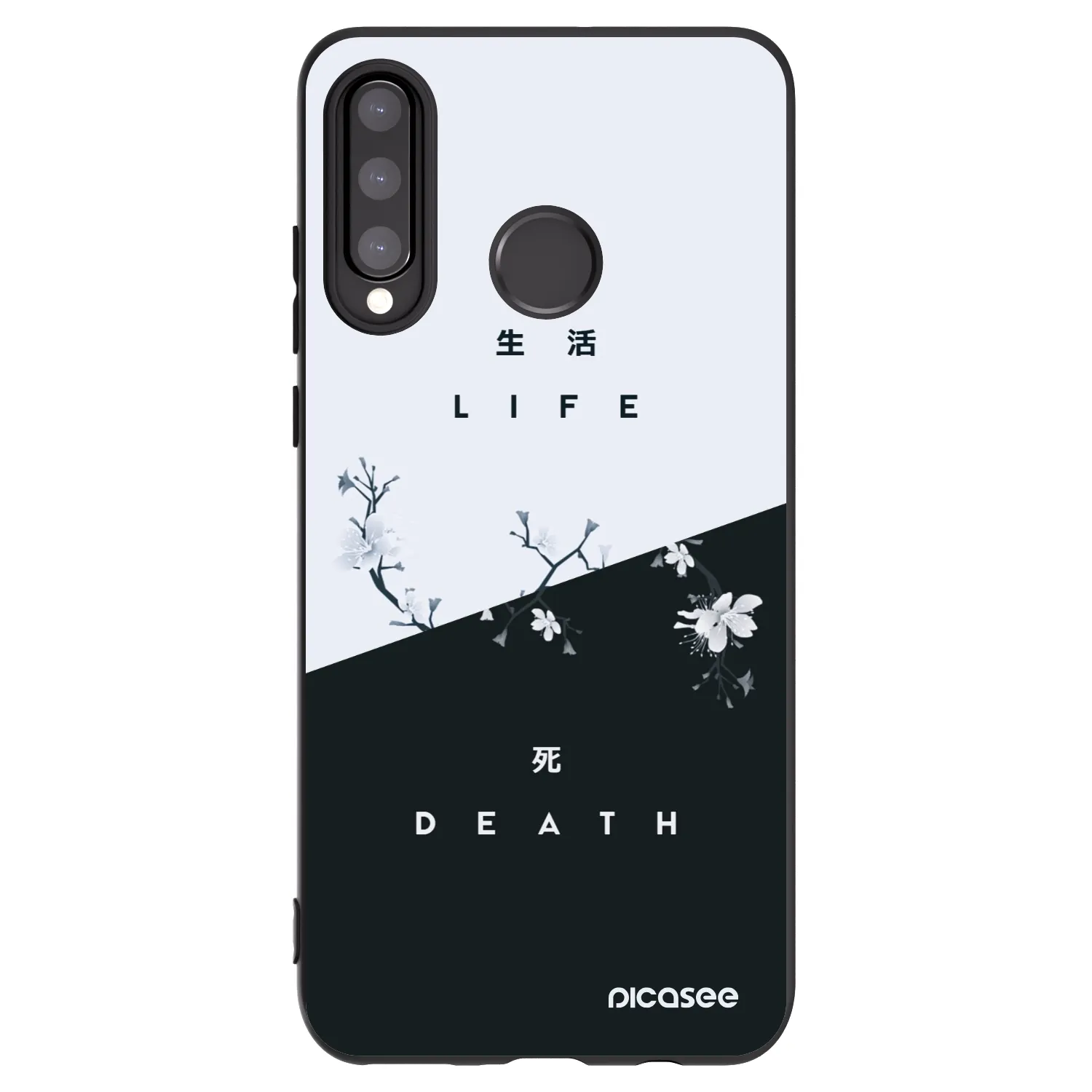 Picasee silikonowe czarne etui na Huawei P30 Lite - Life - Death