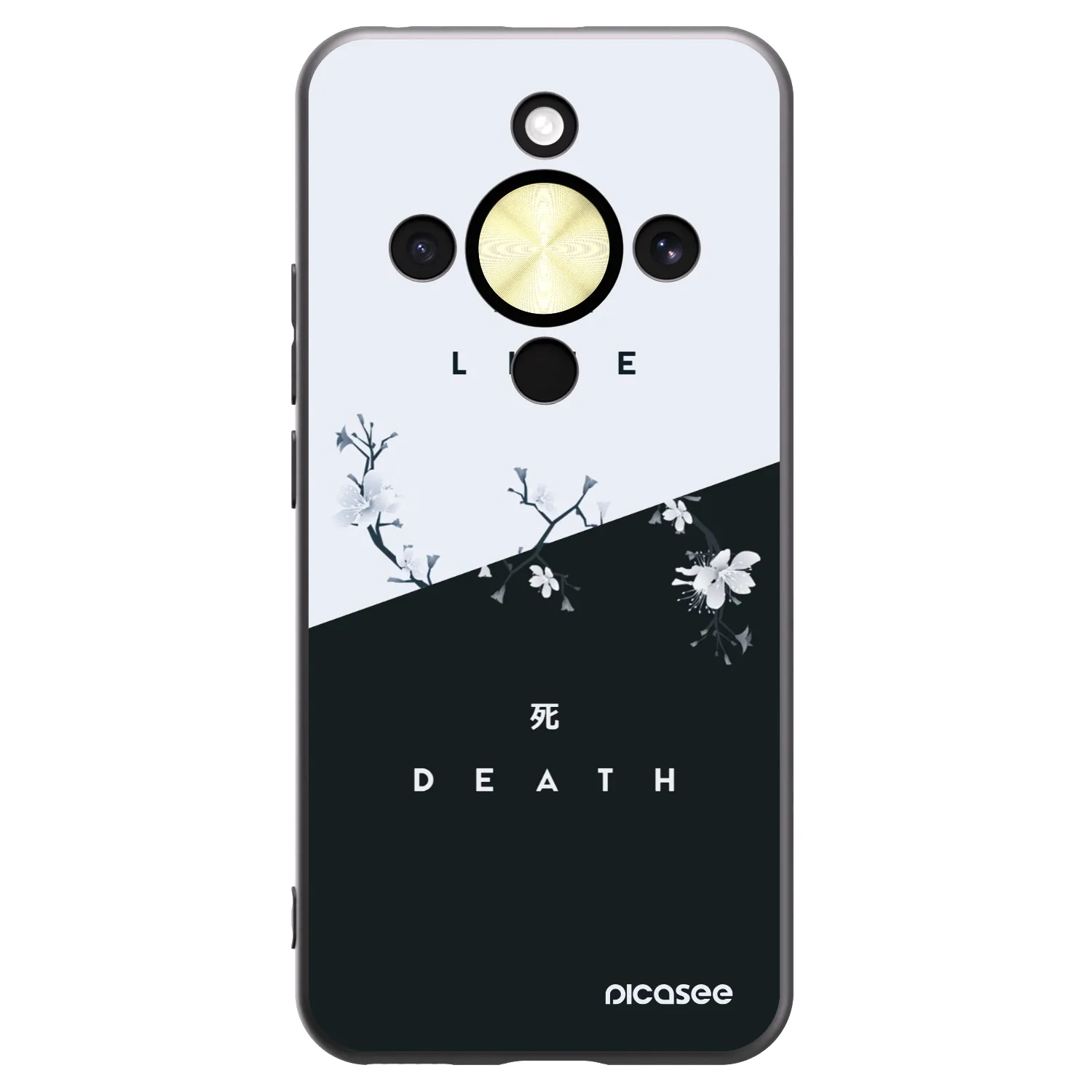 Picasee silikonowe czarne etui na Honor Magic8 Lite 5G - Life - Death