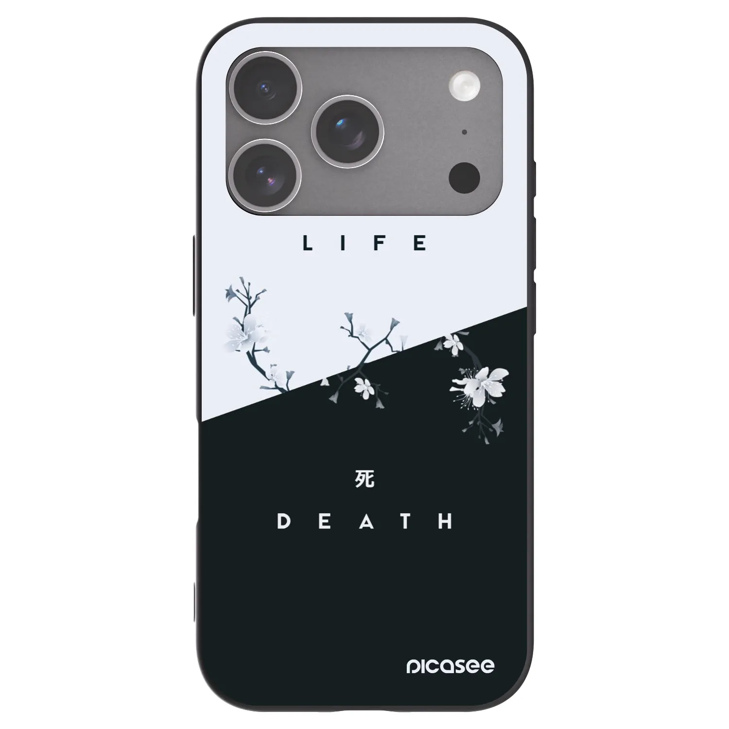 Picasee silikonowe czarne etui na Apple iPhone 18 Pro - Life - Death