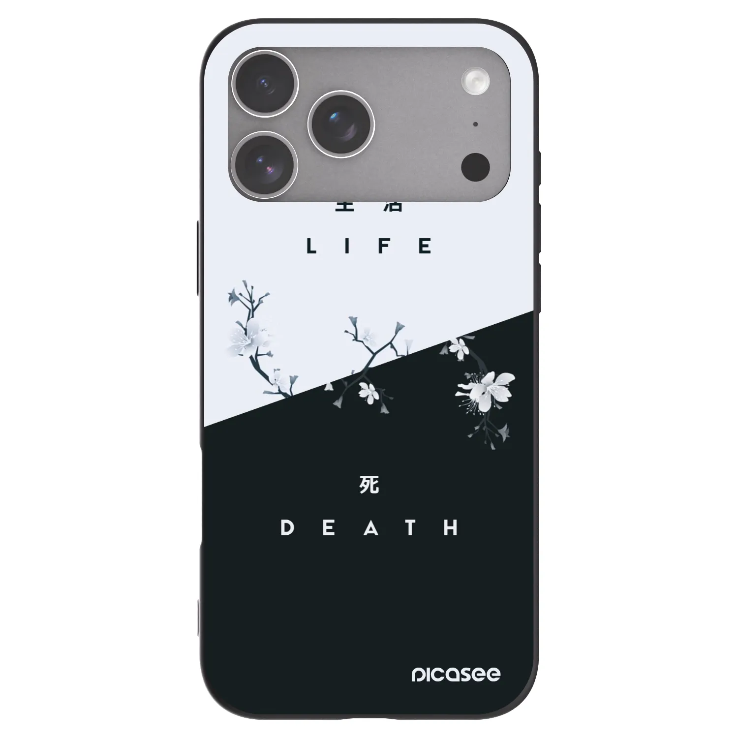 Picasee silikonowe czarne etui na Apple iPhone 18 Pro Max - Life - Death