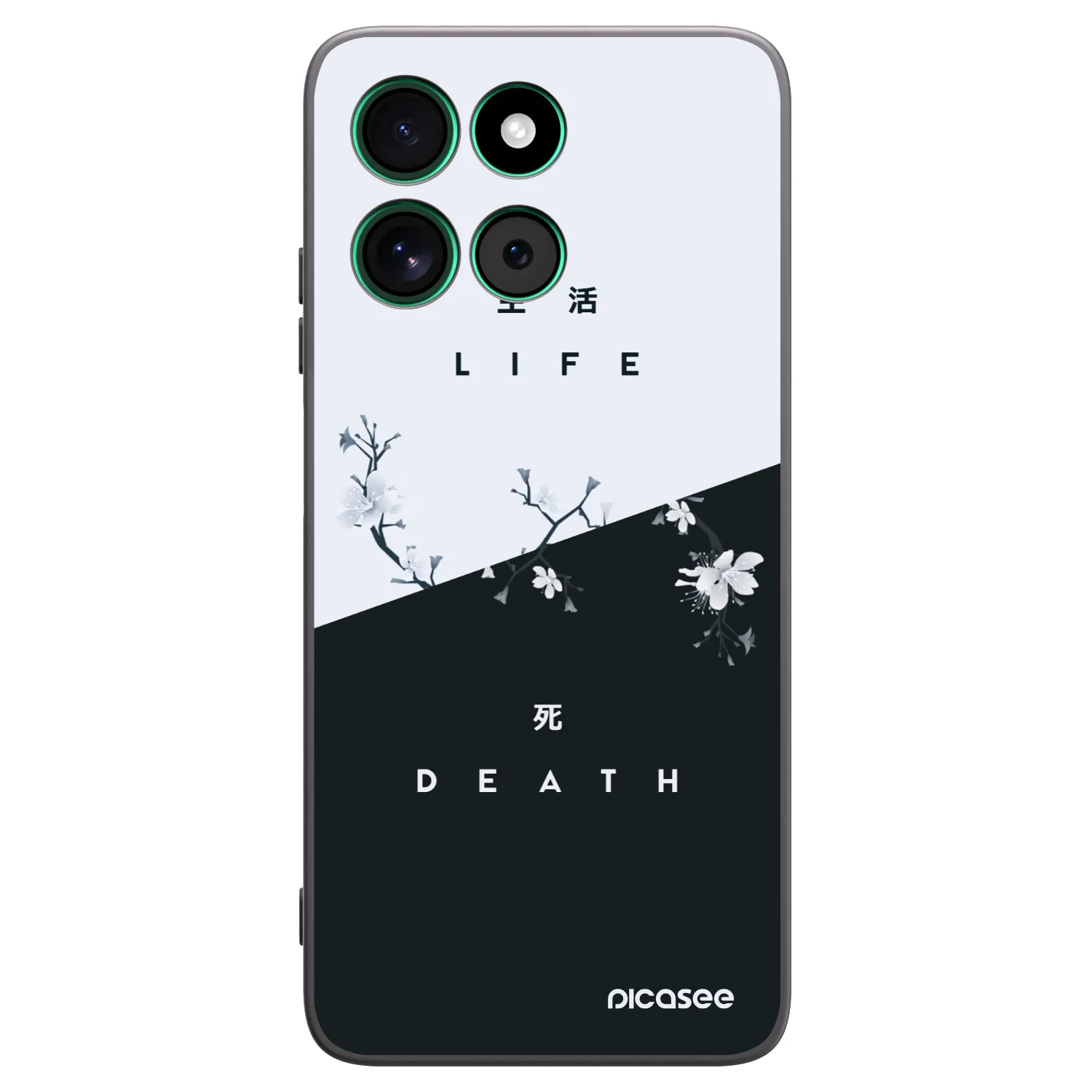 Picasee silikonowe czarne etui na Motorola Moto G57 Power - Life - Death