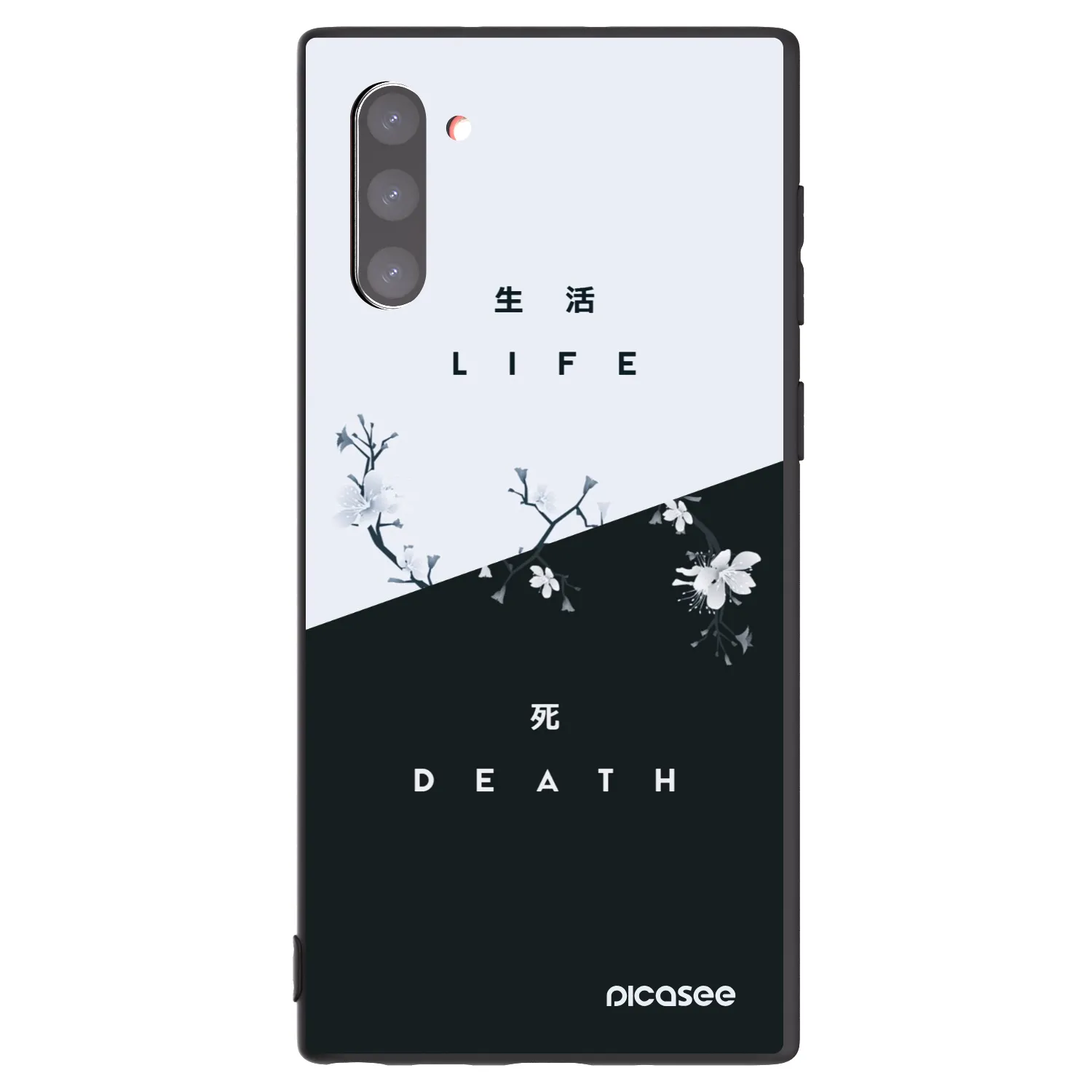 Picasee silikonowe czarne etui na Samsung Galaxy Note 10 N970F - Life - Death