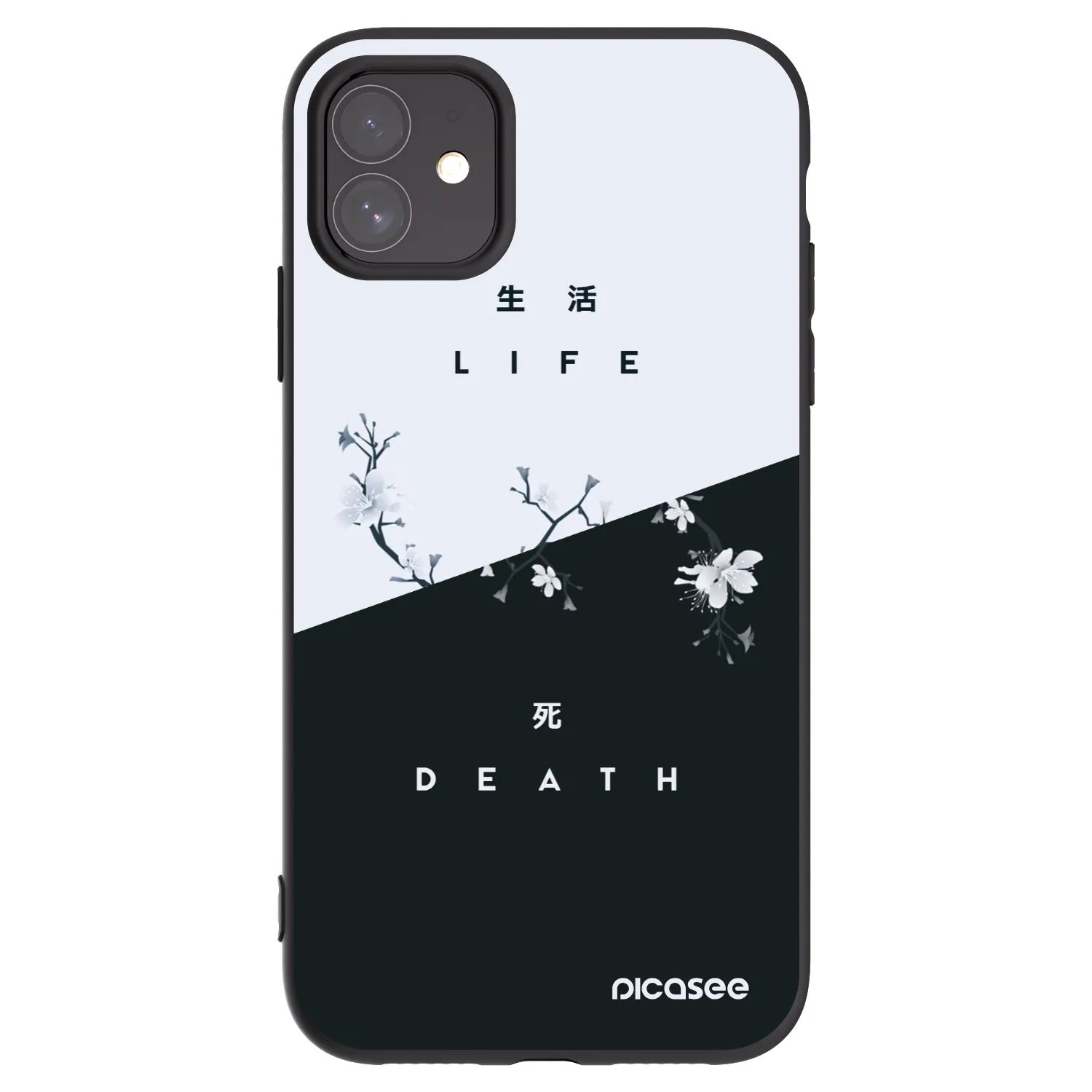 Picasee silikonowe czarne etui na Apple iPhone 11 - Life - Death