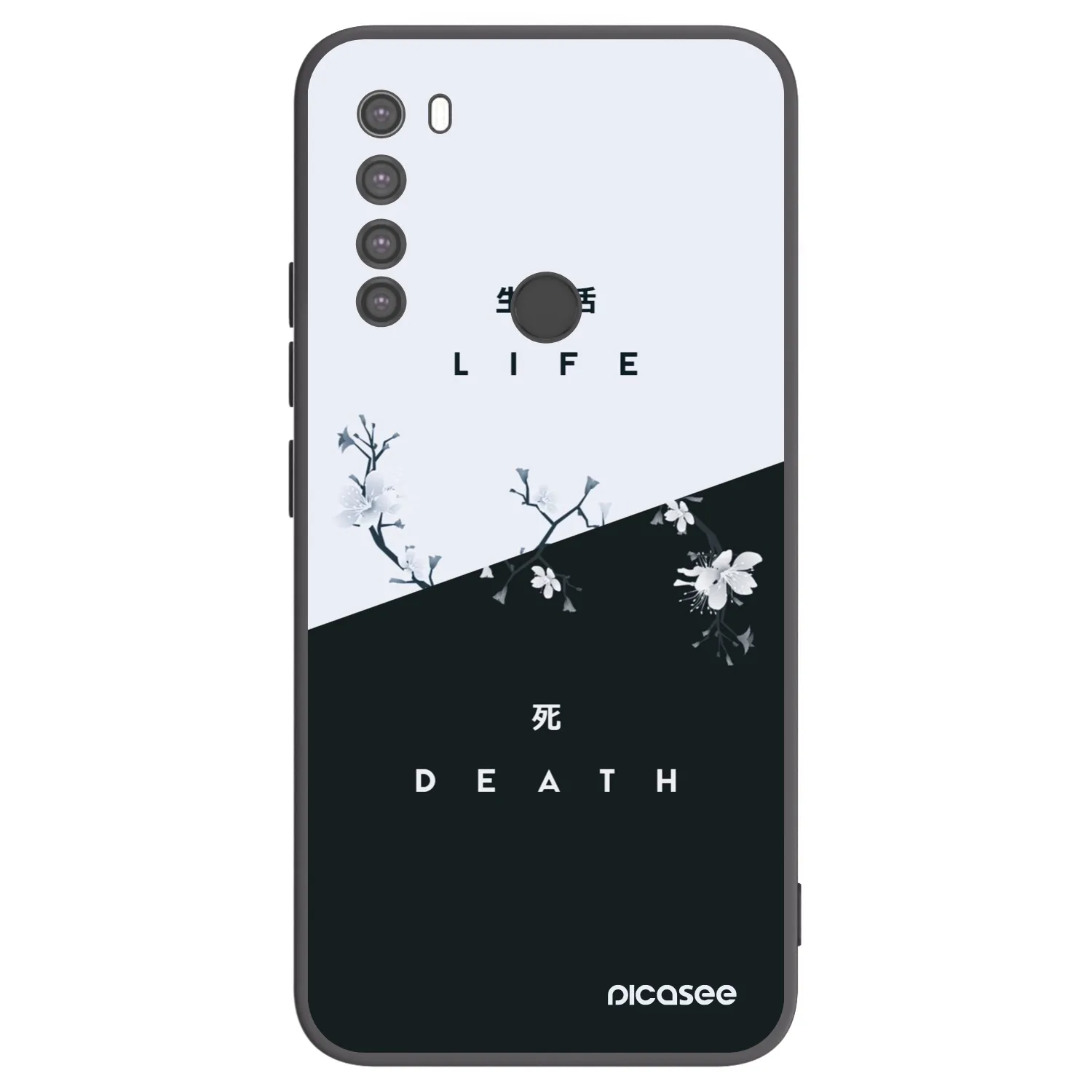 Picasee silikonowe czarne etui na Xiaomi Redmi Note 8 - Life - Death