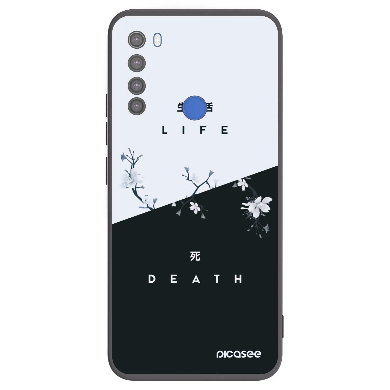 Picasee silikonowe czarne etui na Xiaomi Redmi Note 8T - Life - Death