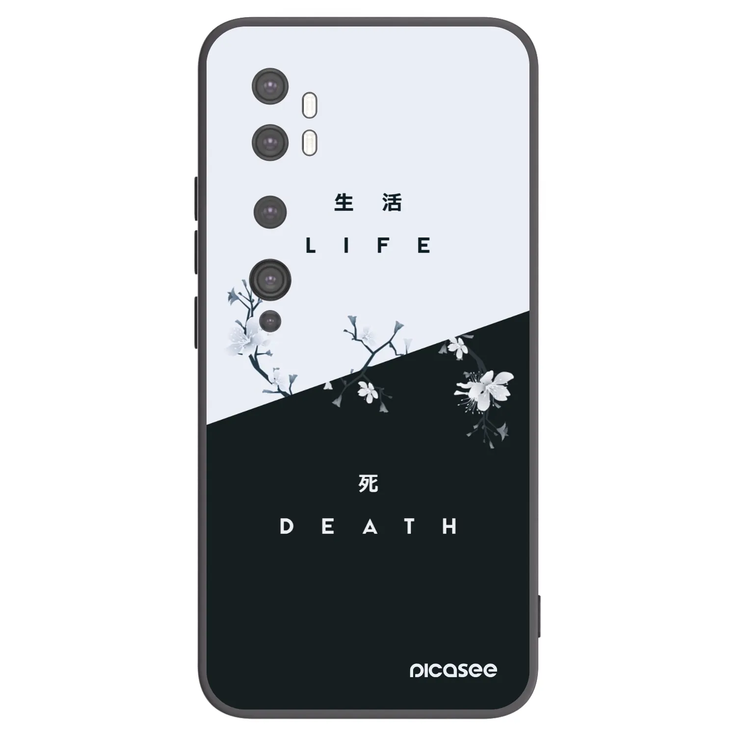 Picasee silikonowe czarne etui na Xiaomi Mi Note 10 (Pro) - Life - Death