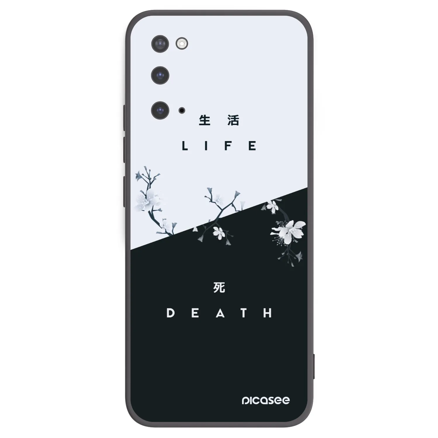 Picasee silikonowe czarne etui na Samsung Galaxy S20 G980F - Life - Death