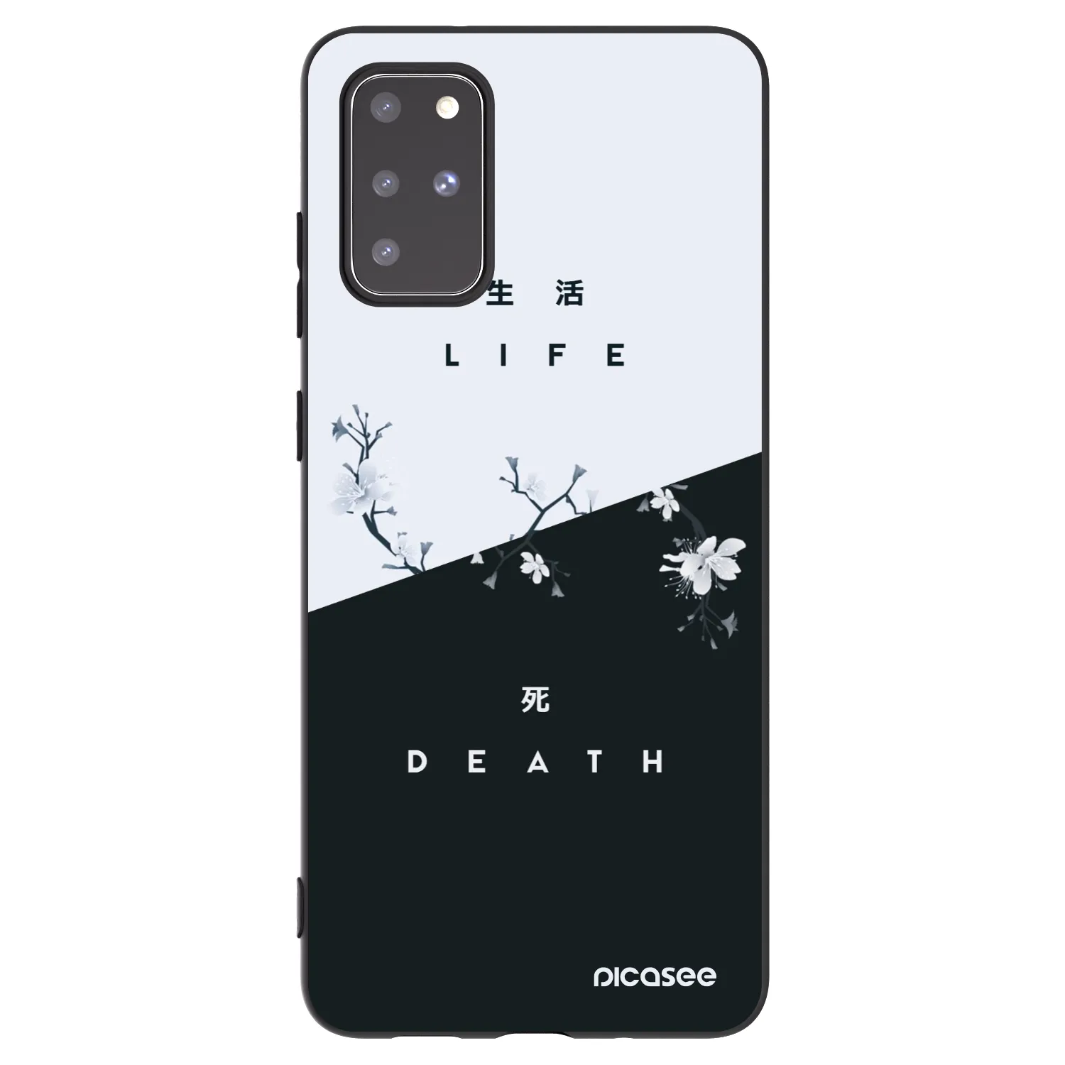 Picasee silikonowe czarne etui na Samsung Galaxy S20+ G985F - Life - Death
