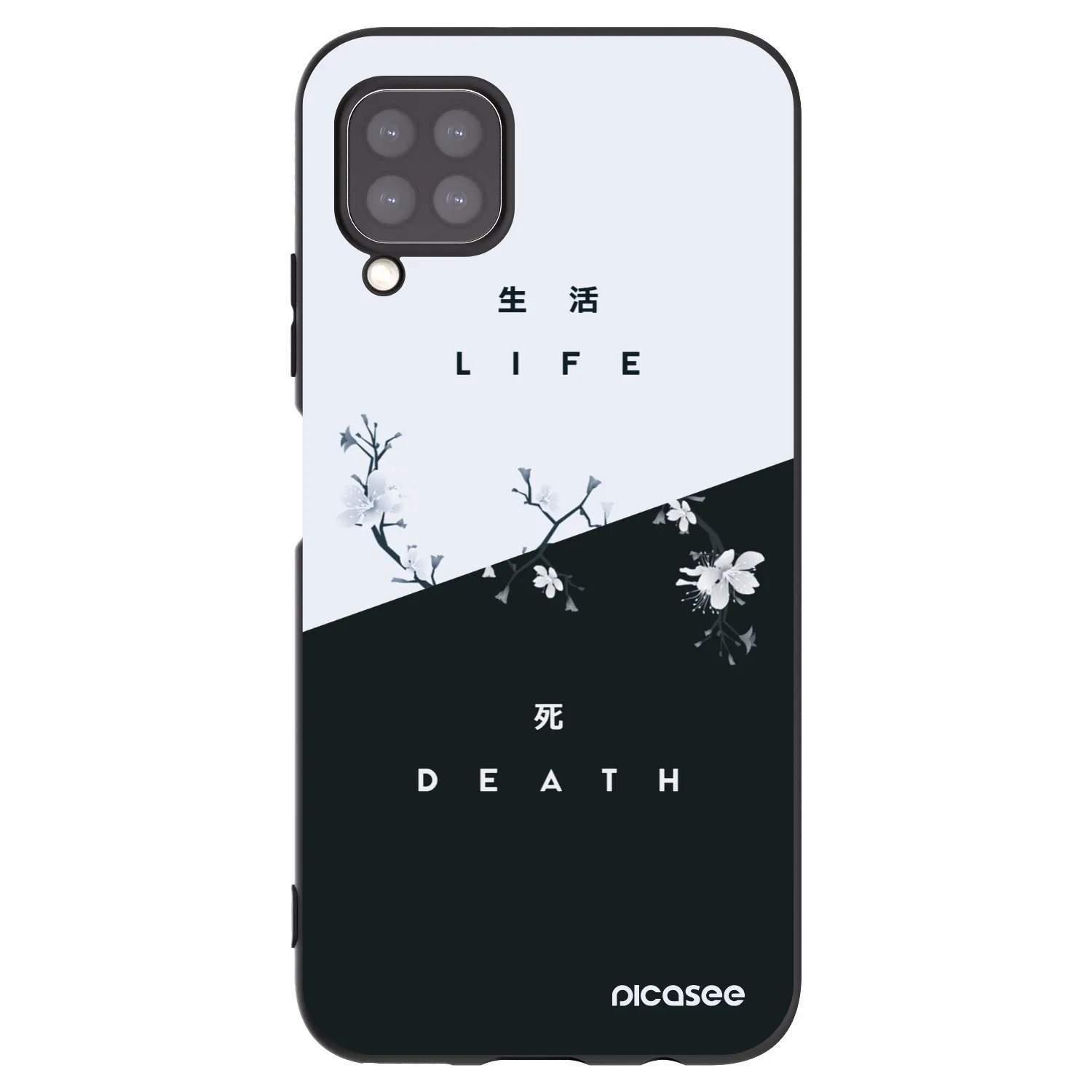 Picasee silikonowe czarne etui na Huawei P40 Lite - Life - Death
