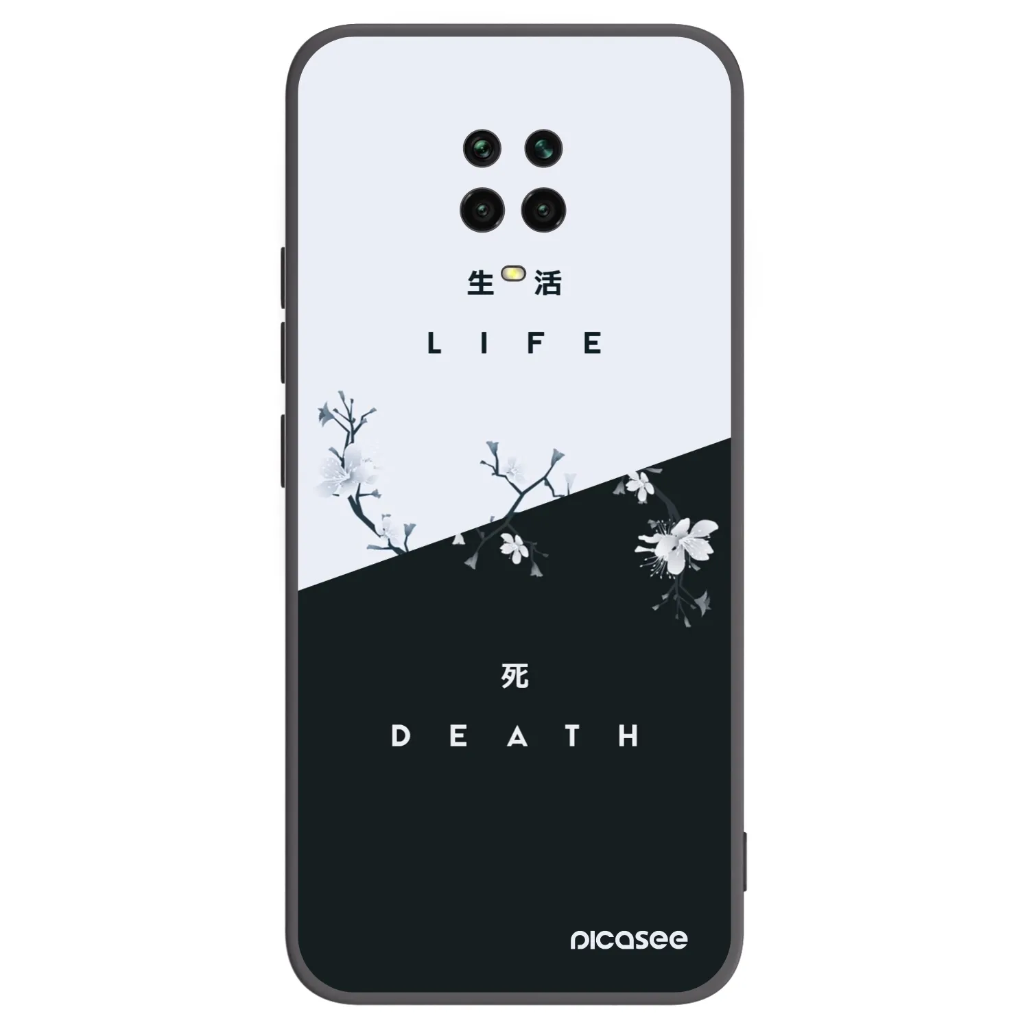 Picasee silikonowe czarne etui na Xiaomi Redmi Note 9 Pro - Life - Death