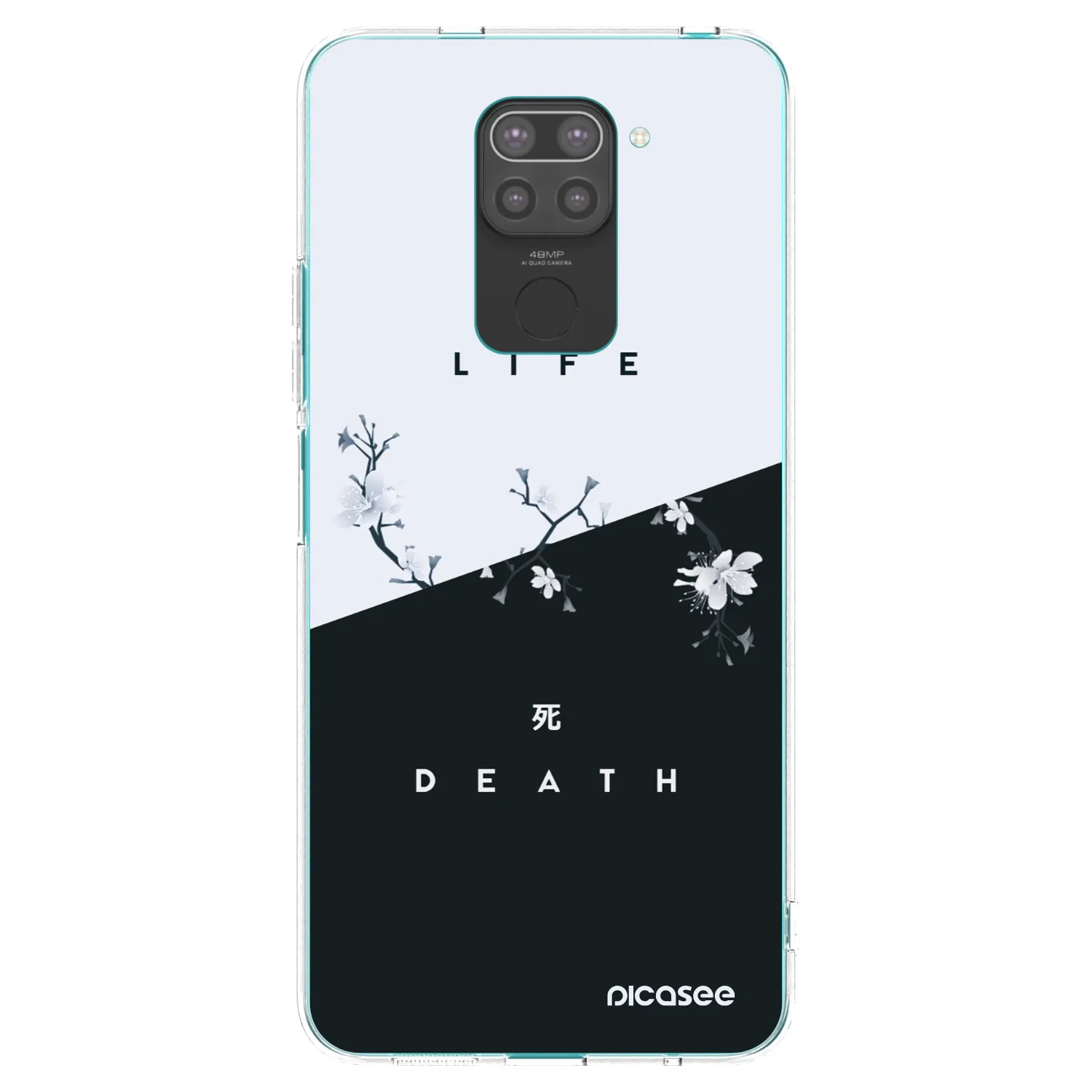 Picasee silikonowe czarne etui na Xiaomi Redmi Note 9 - Life - Death