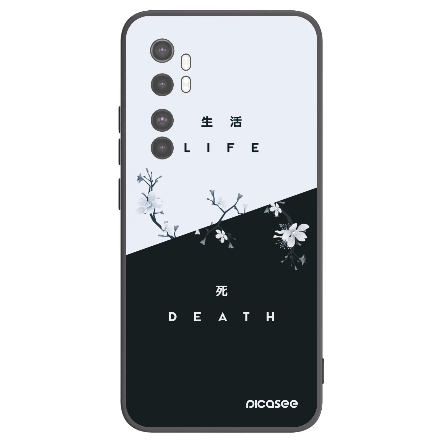 Picasee silikonowe czarne etui na Xiaomi Mi Note 10 Lite - Life - Death
