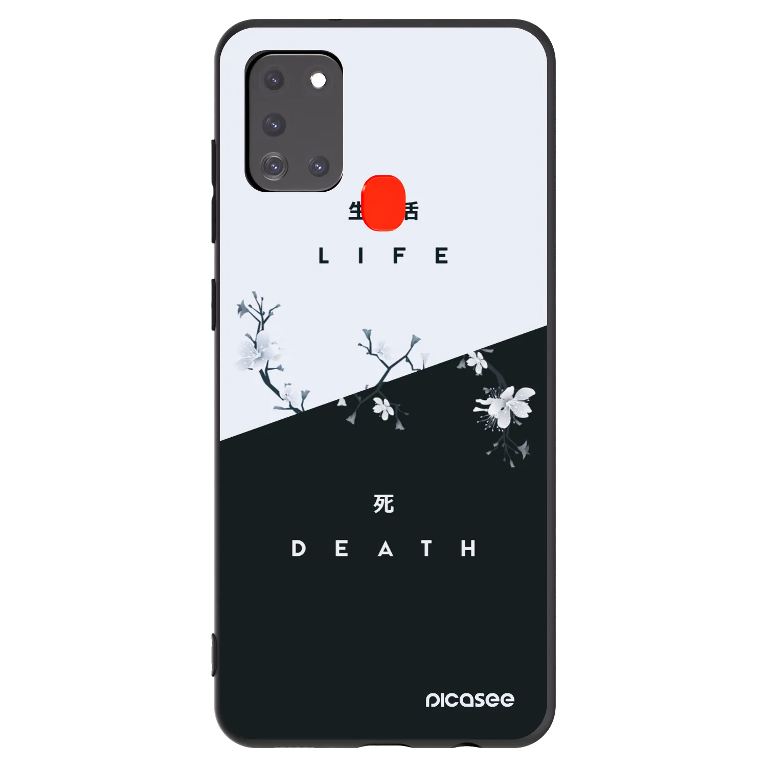 Picasee silikonowe czarne etui na Samsung Galaxy A21s - Life - Death
