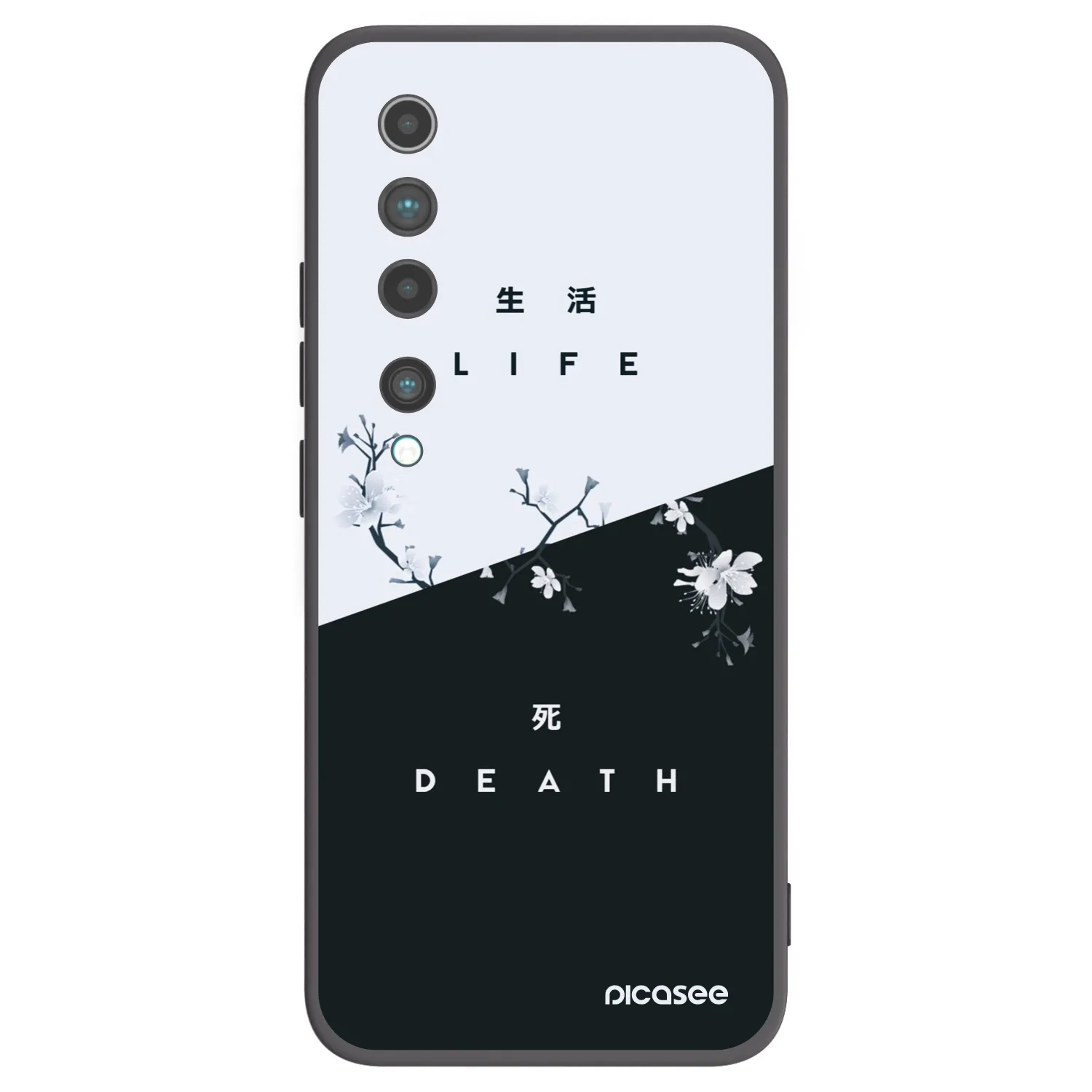Picasee silikonowe czarne etui na Xiaomi Mi 10 - Life - Death