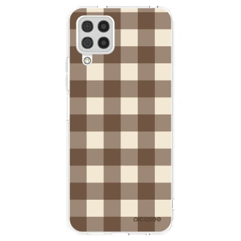 Picasee silikonowe przeźroczyste etui na Samsung Galaxy A22 A225F 4G - Brown grid