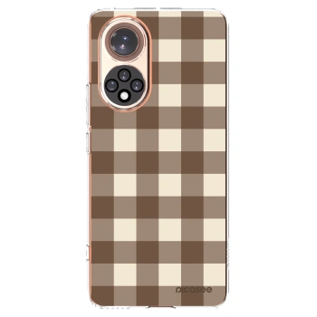 Picasee silikonowe przeźroczyste etui na Honor 50 5G - Brown grid