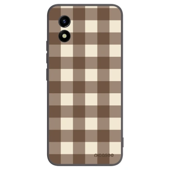 Picasee silikonowe czarne etui na Vivo Y01 - Brown grid