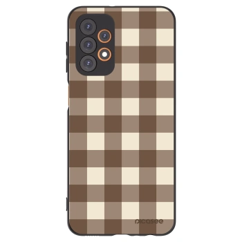 Picasee silikonowe czarne etui na Samsung Galaxy A23 A236B 5G - Brown grid