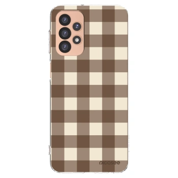 Picasee silikonowe przeźroczyste etui na Samsung Galaxy A23 A236B 5G - Brown grid