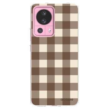 Picasee silikonowe przeźroczyste etui na Xiaomi 13 Lite - Brown grid